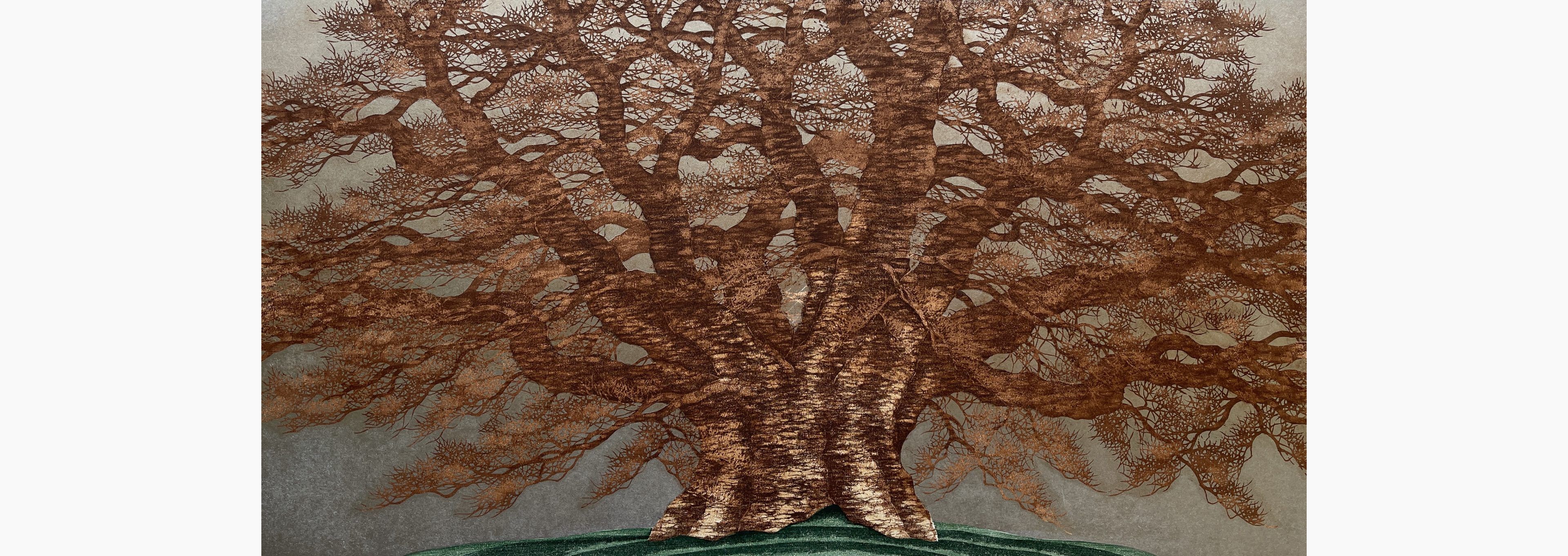 Original woodblock print - Hajime Namiki - Saruhami Zelkova