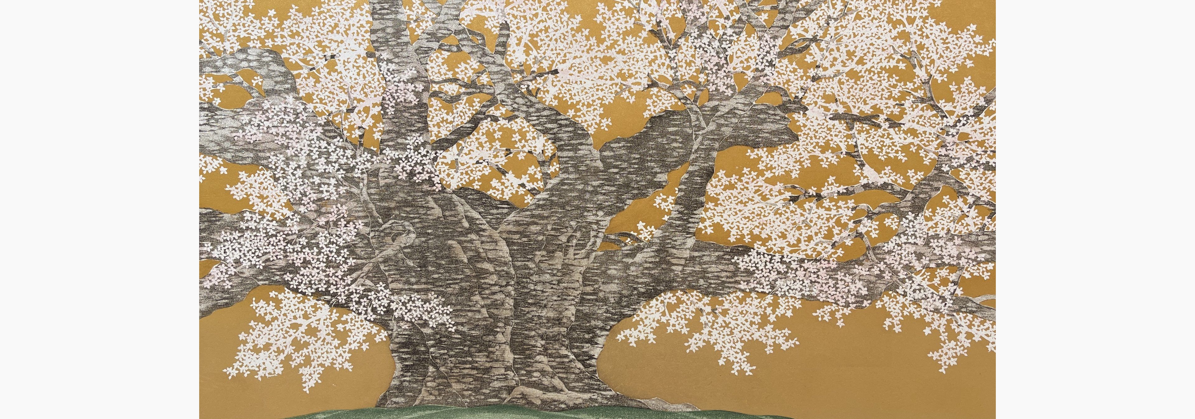 Original woodblock print - Hajime Namiki - Usuzumi Cherry of Iotani (Gifu)