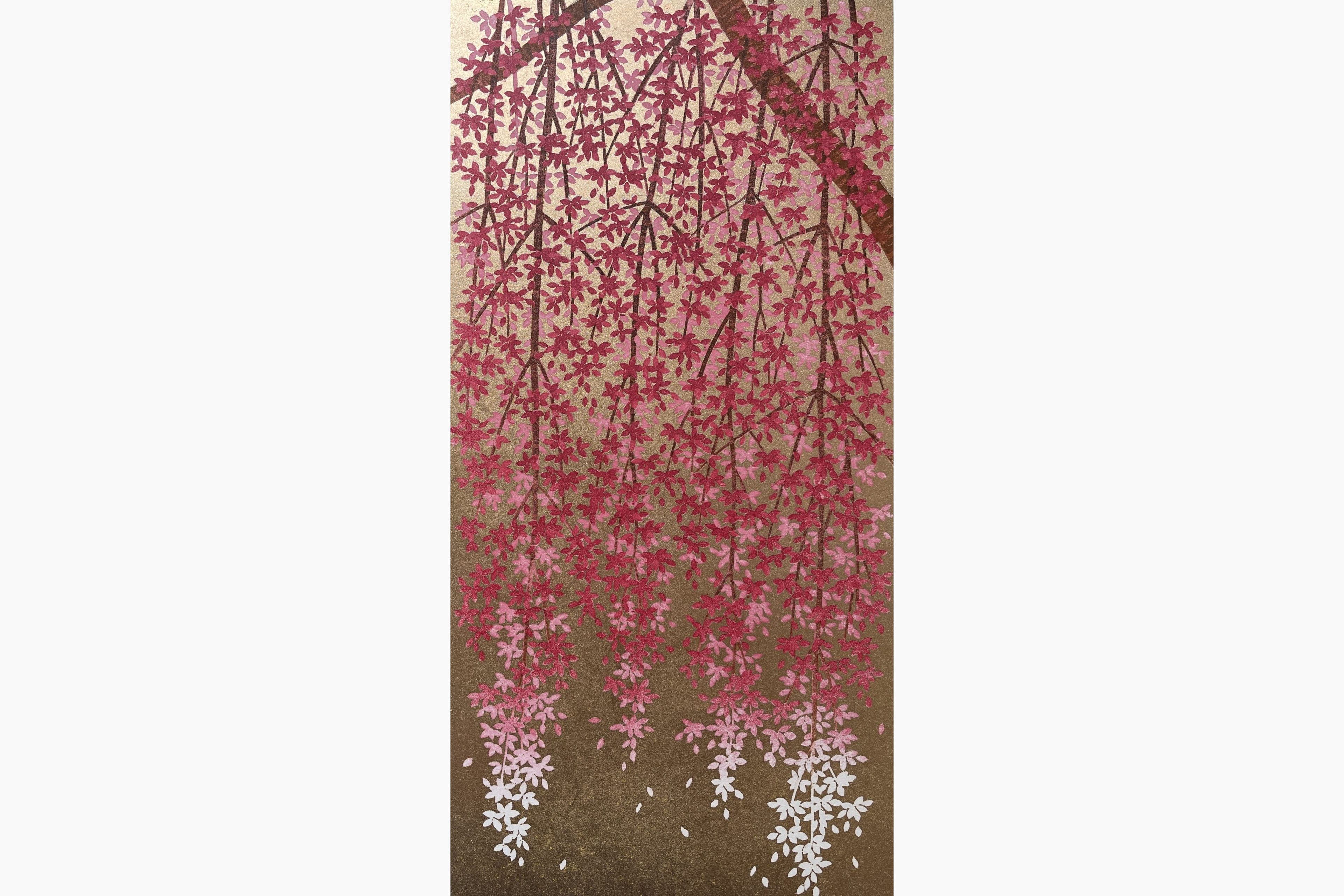 Original woodblock print - Hajime Namiki - Weeping Cherry 25