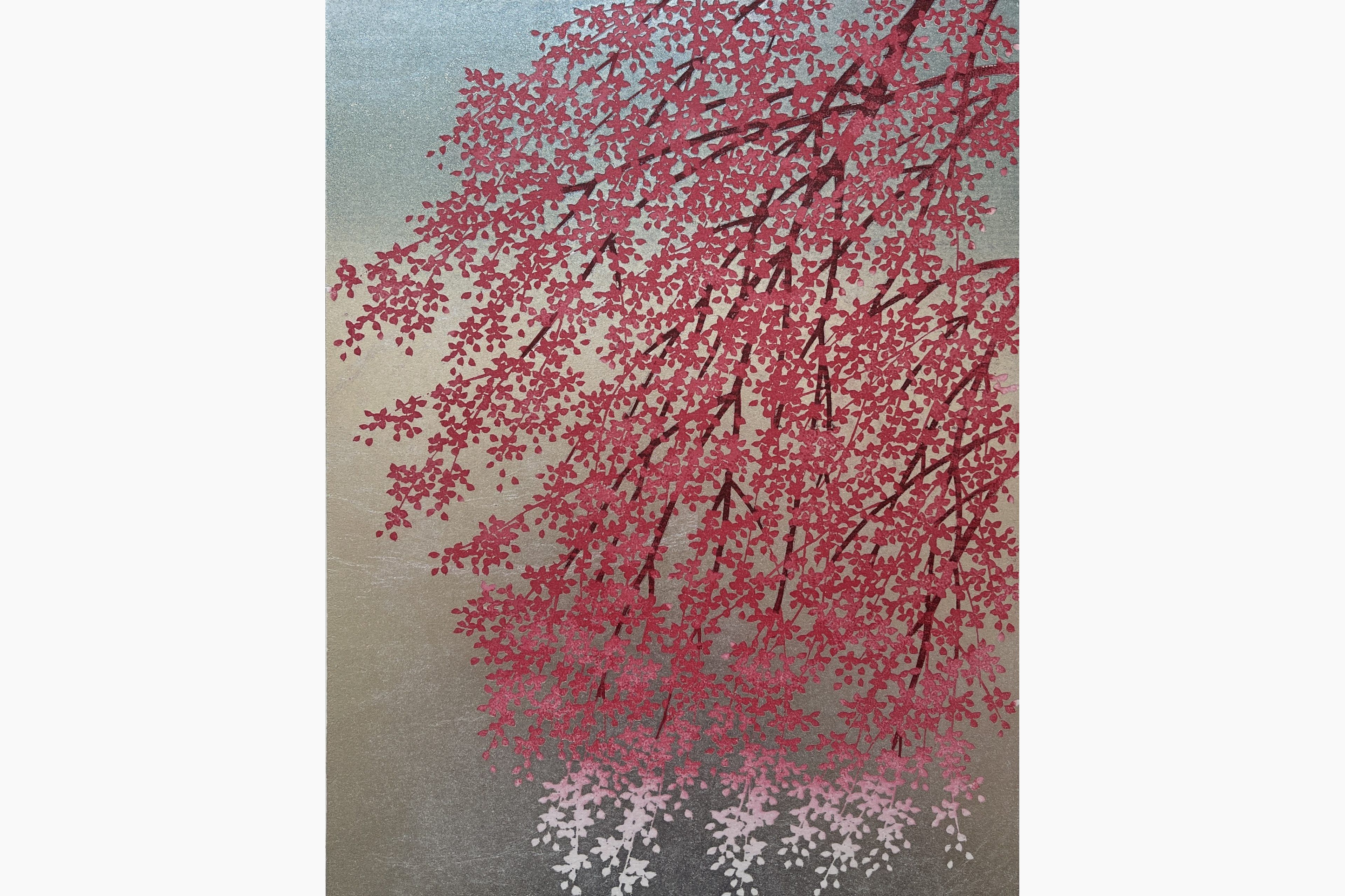 Original woodblock print - Hajime Namiki - Weeping Cherry 6