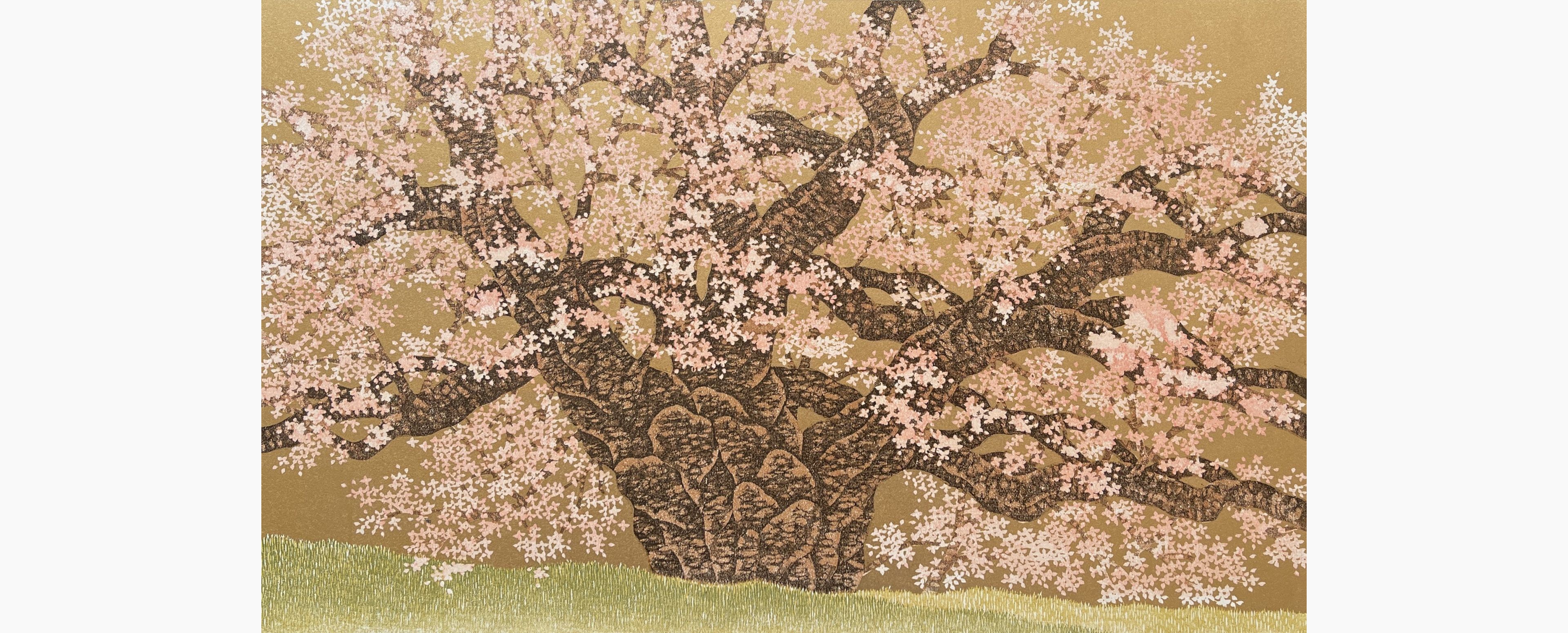 Original woodblock print - Hajime Namiki - Wild Cherry of Kogenji (Tokyo)