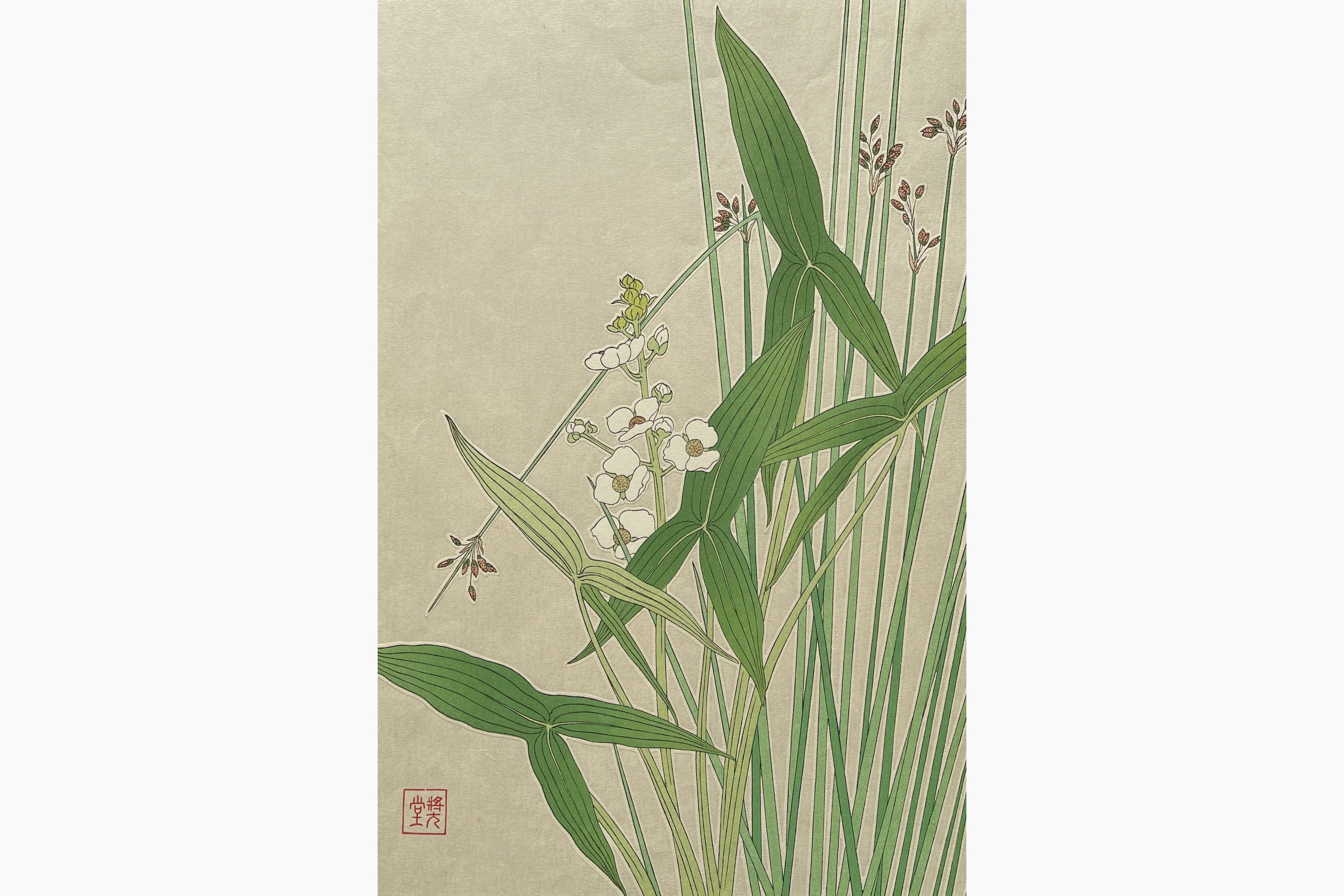 Original woodblock print - Kawarazaki Shodo - Arrowhead