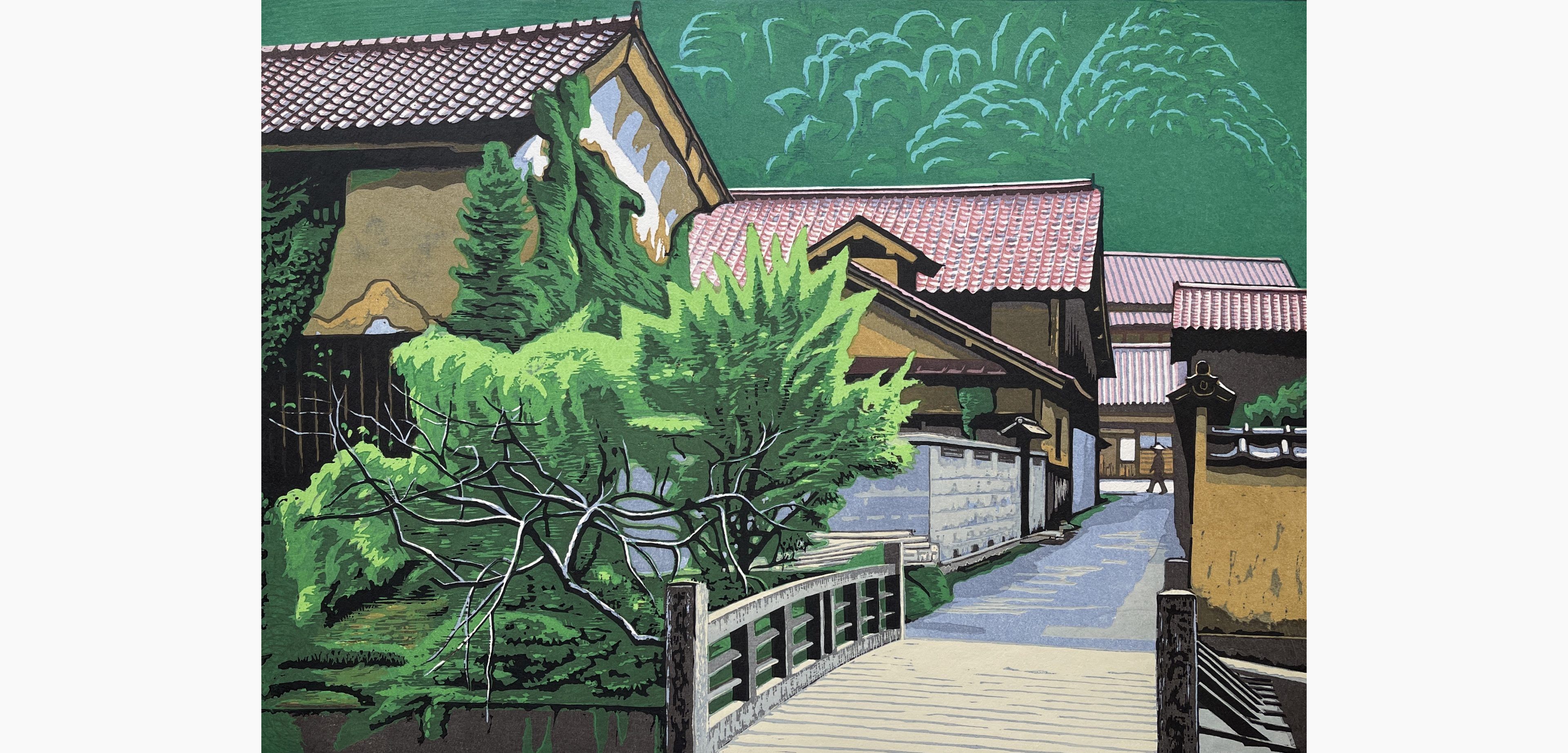 Original woodblock print - Koichi Maeda - House near Iwami Ginzan