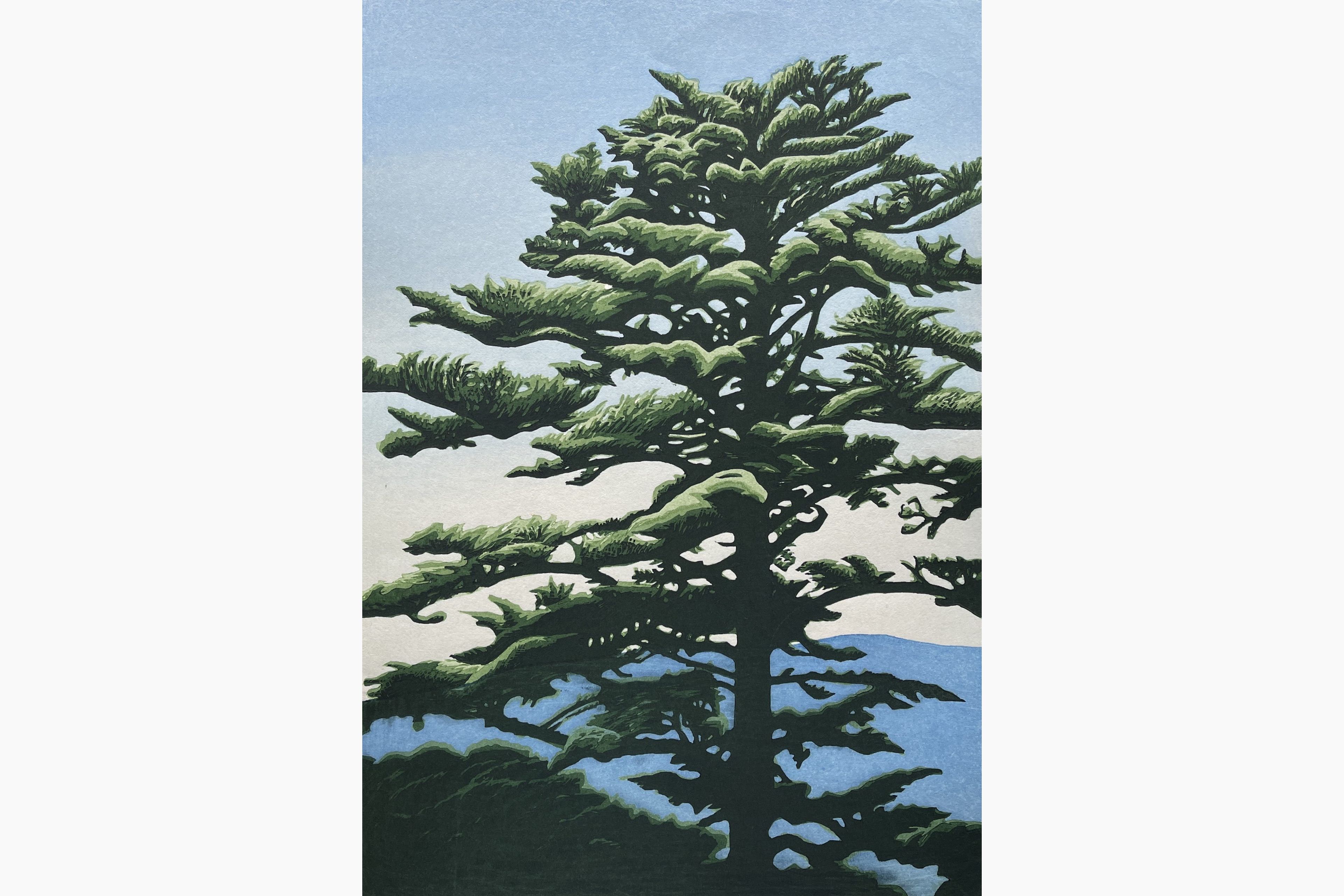 Original woodblock print - Koichi Maeda - Jumoku no Kei