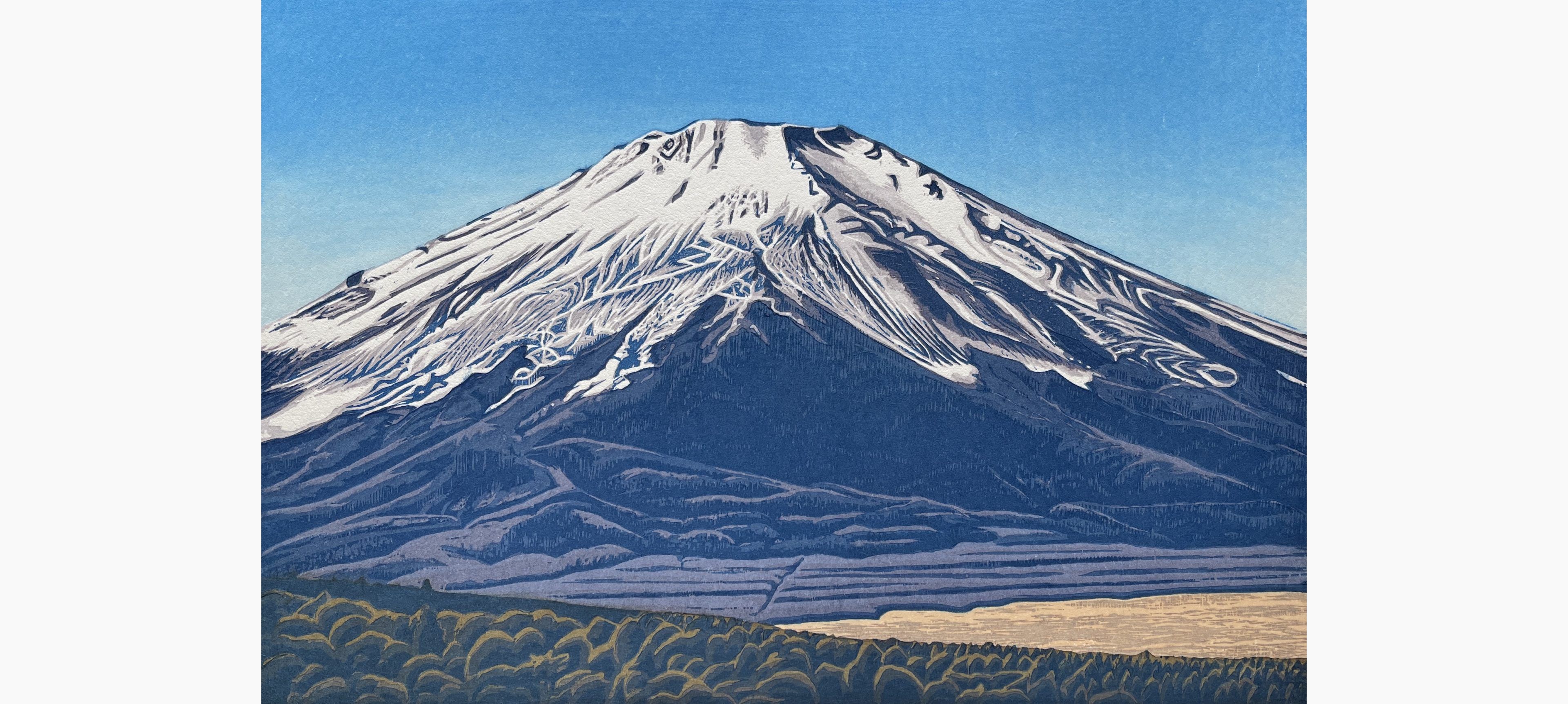 Original woodblock print - Koichi Maeda - Koujitu Fuji