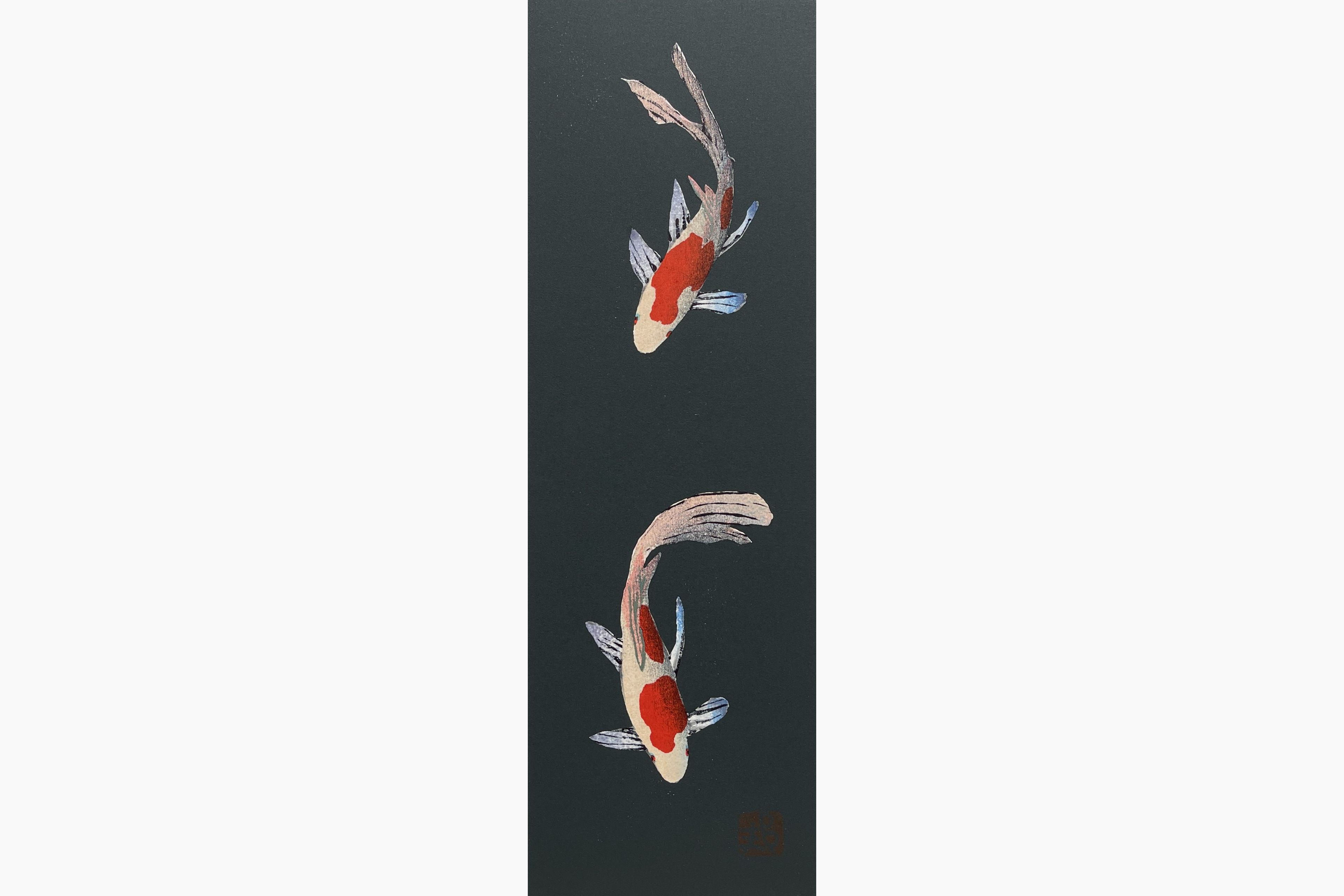 Original woodblock print - Kunio Kaneko - Run Run Run Away (Black)