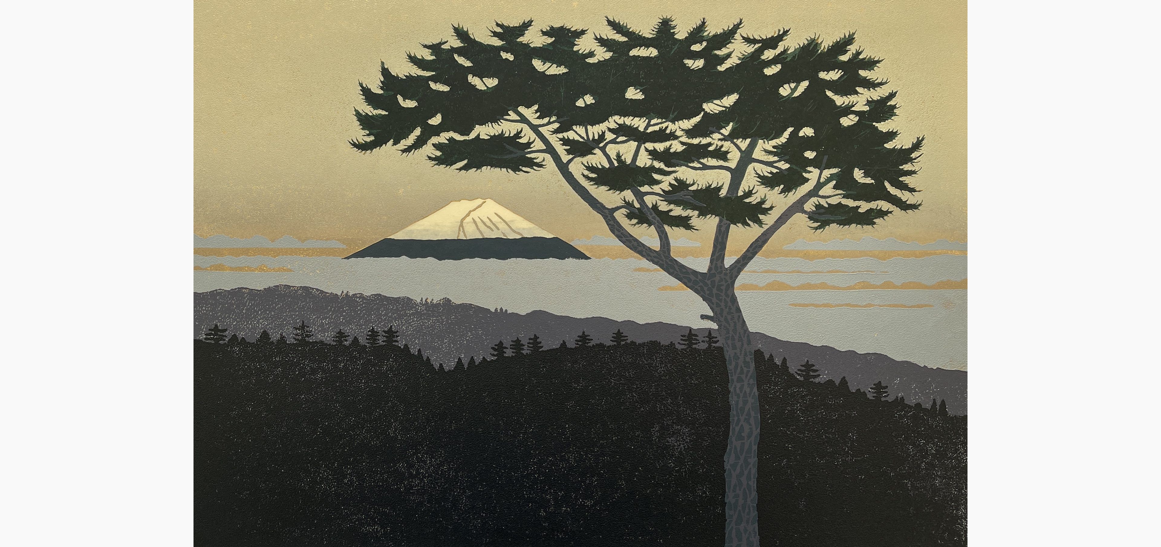 Original woodblock print - Nishida Tadashige - Mt. Fuji from Pass