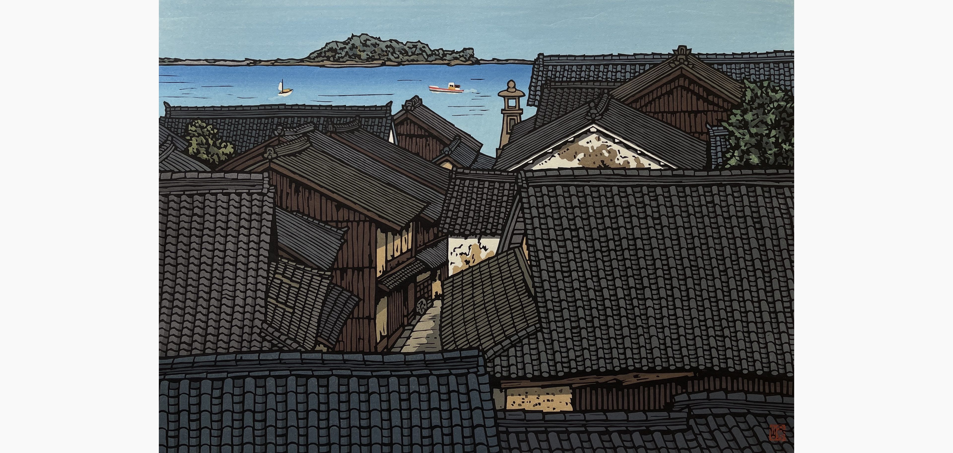 Original woodblock print - Nishijima Katsuyuki - Spring Sea
