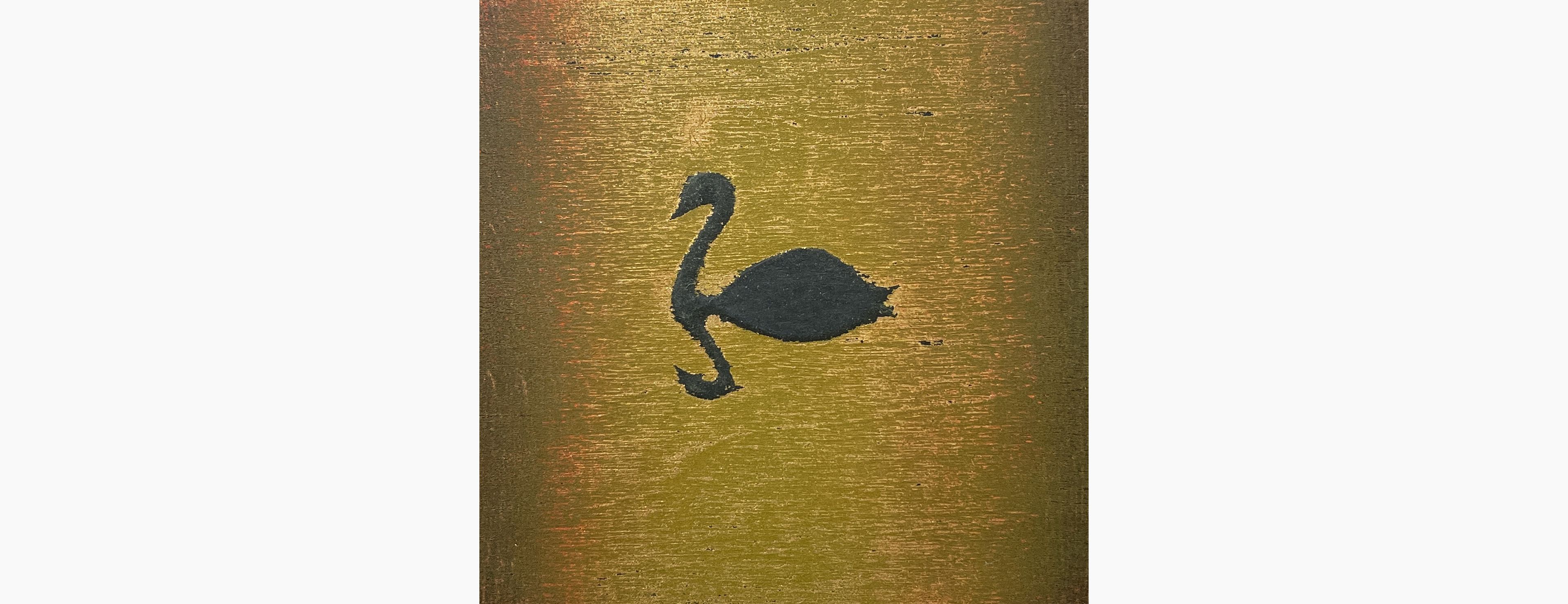 Original woodblock print - Takashi Hirose - Black Swan