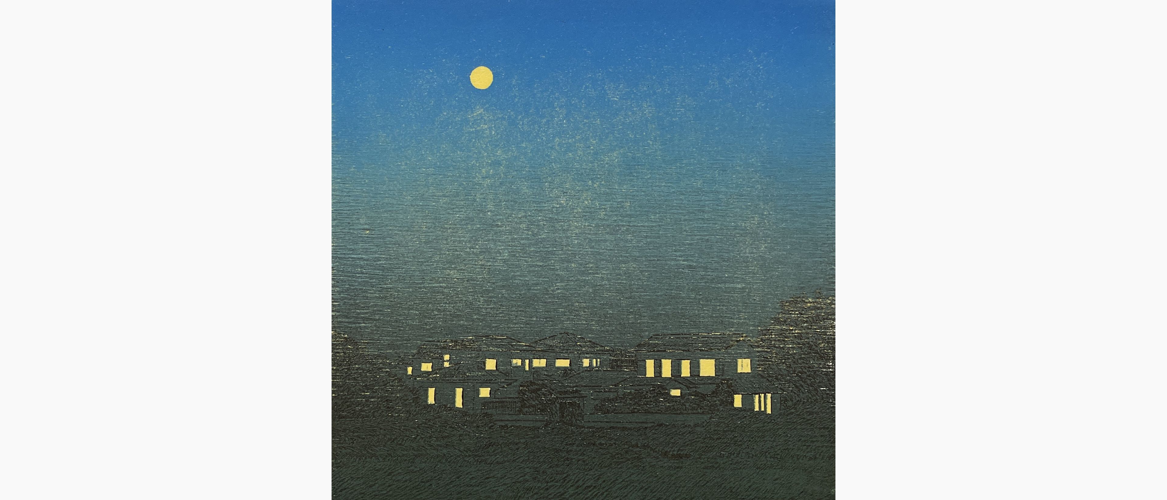 Original woodblock print - Takashi Hirose - Moon And Peace