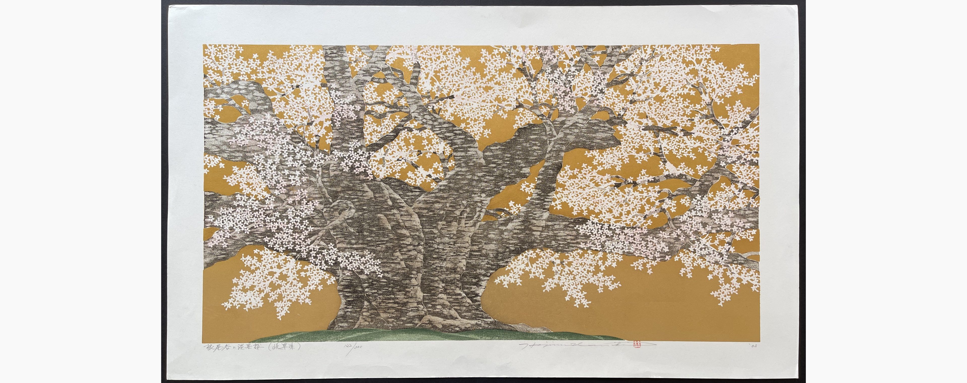 Woodblock print - Hajime Namiki - Usuzumi Cherry of Iotani (Gifu)