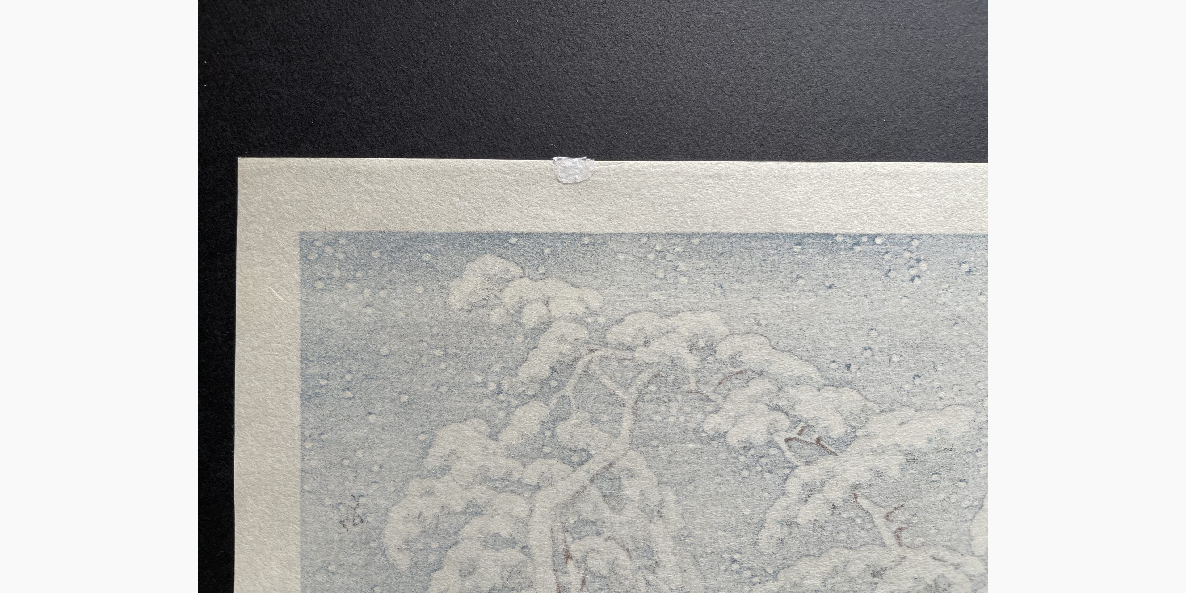 Woodblock print - Kawase Hasui - Snow at Hi Marsh, Mito