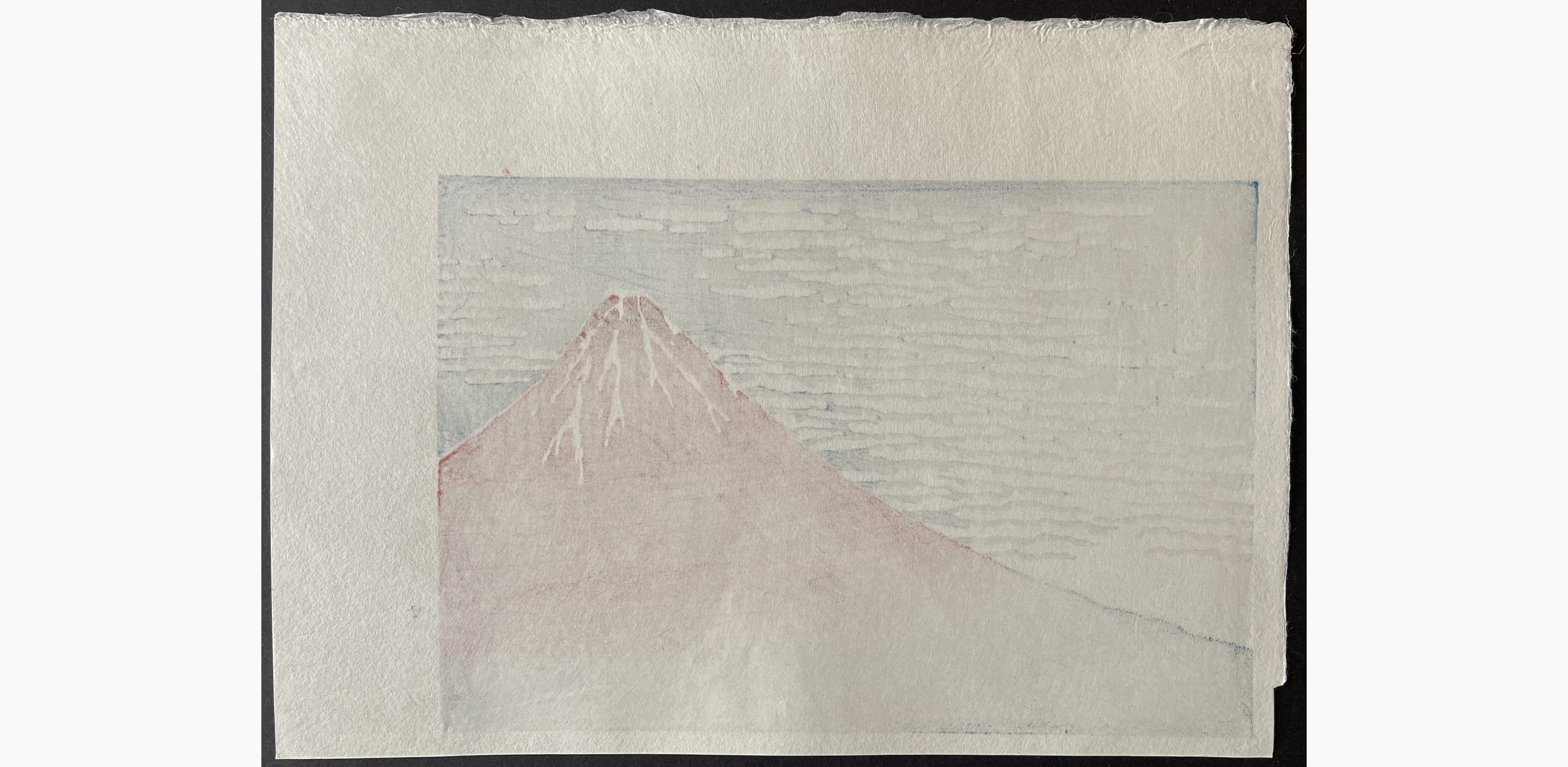 Japanese print - Katsushika Hokusai - Fine Wind, Clear Morning - Red Fuji