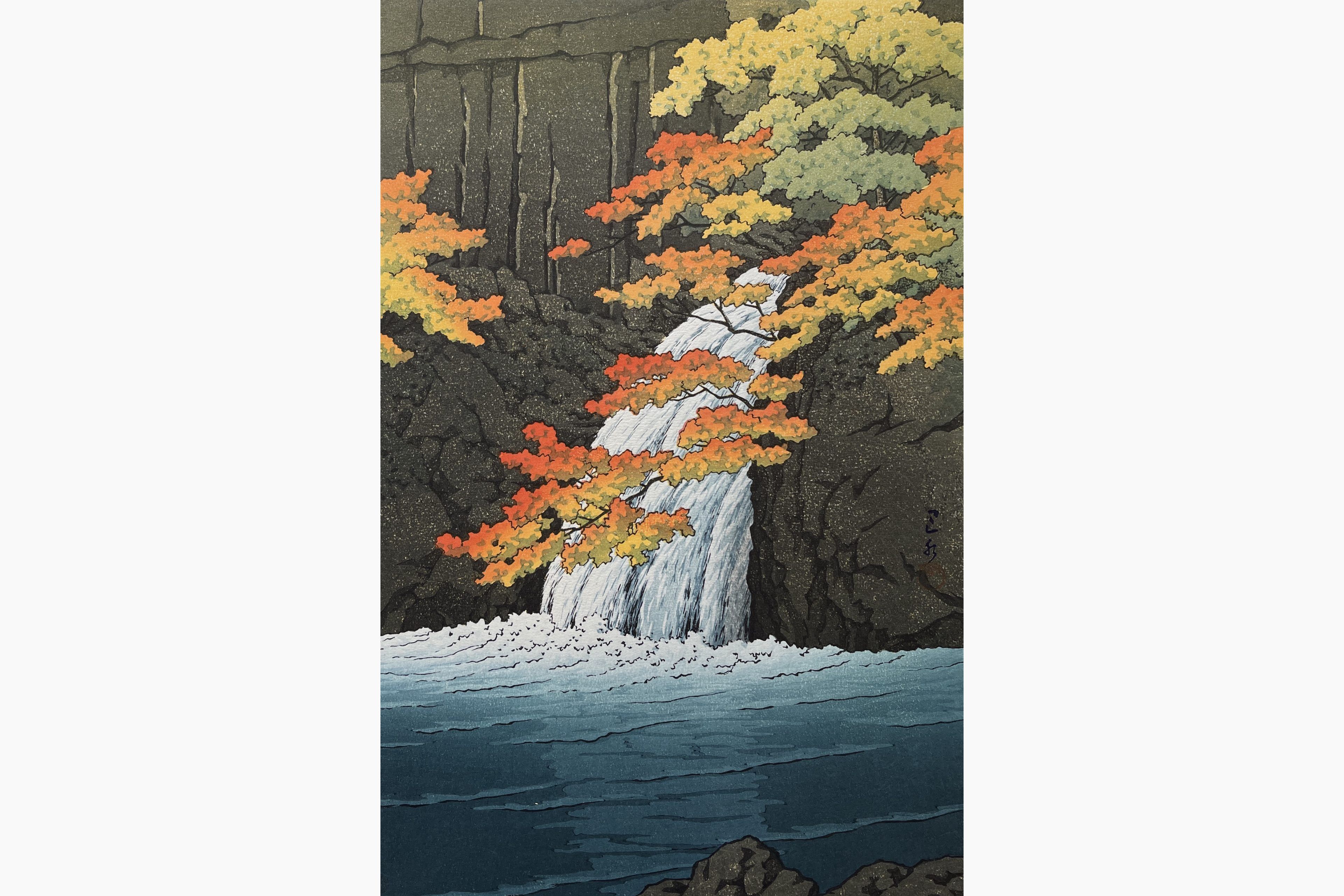 Original woodblock print - Kawase Hasui - Senju Waterfall, Akame