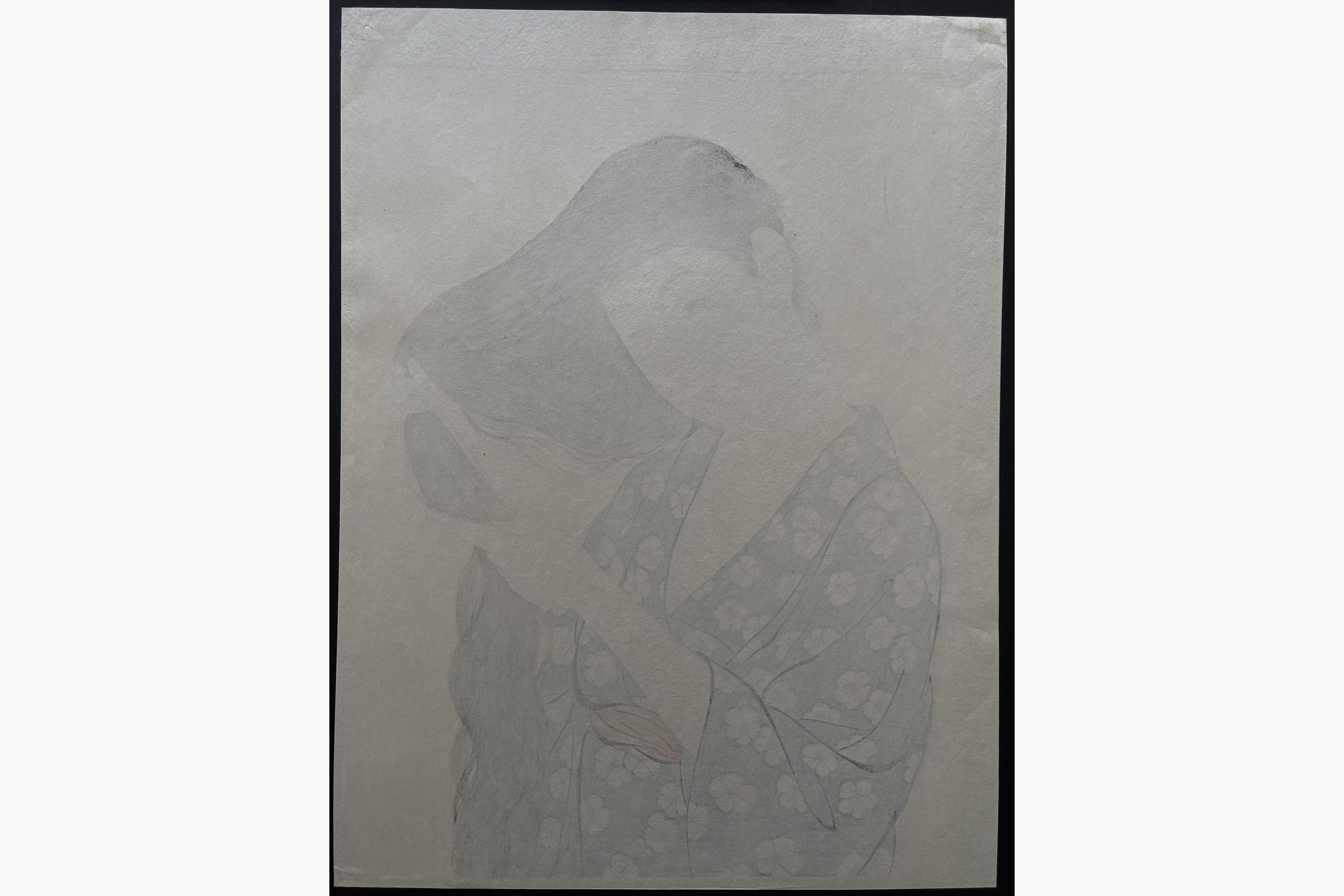 Woodblock print - Goyo Hashiguchi - Combing the Hair