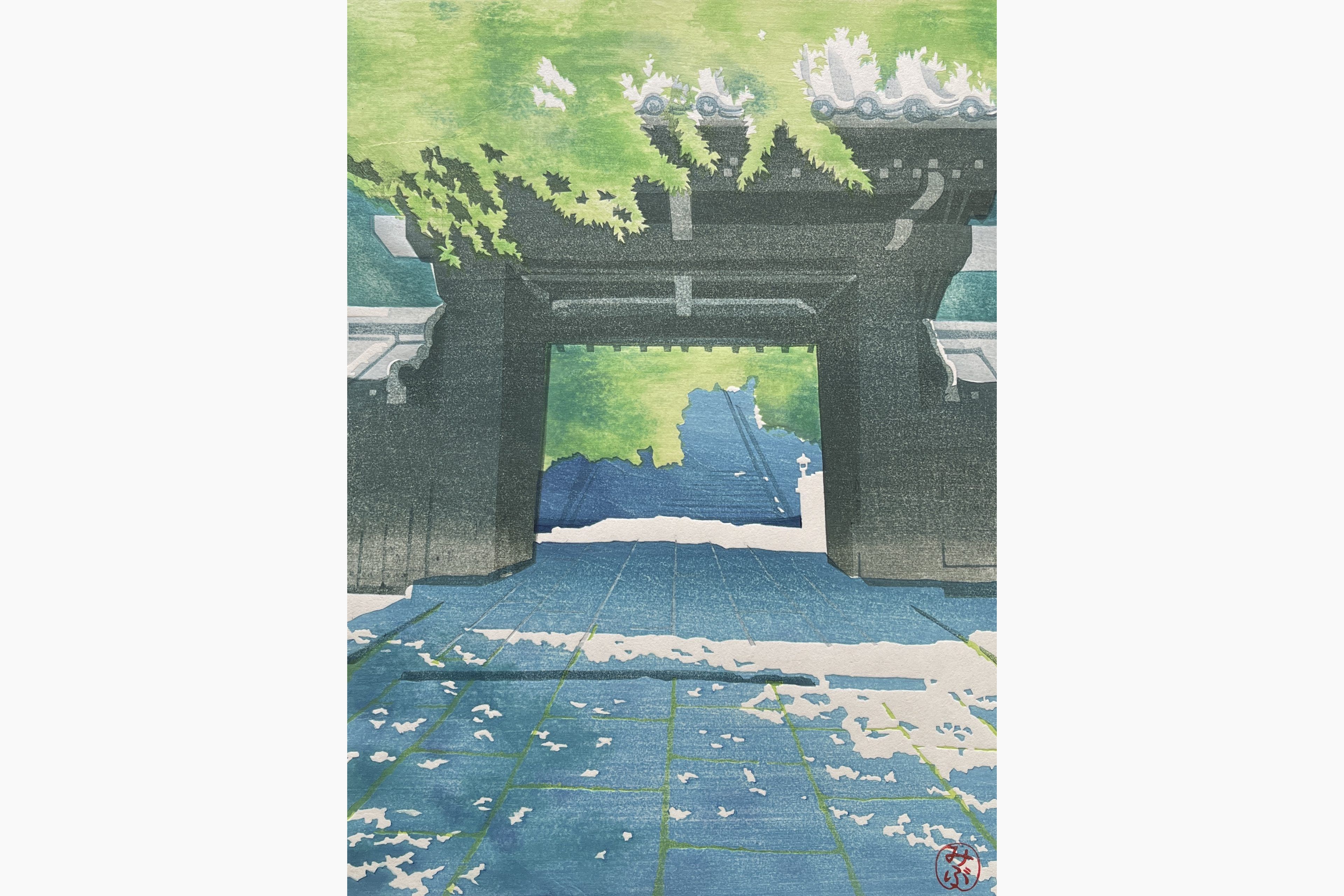 Original woodblock print - Junichi Mibugawa - Young Leaves In Early Summer I