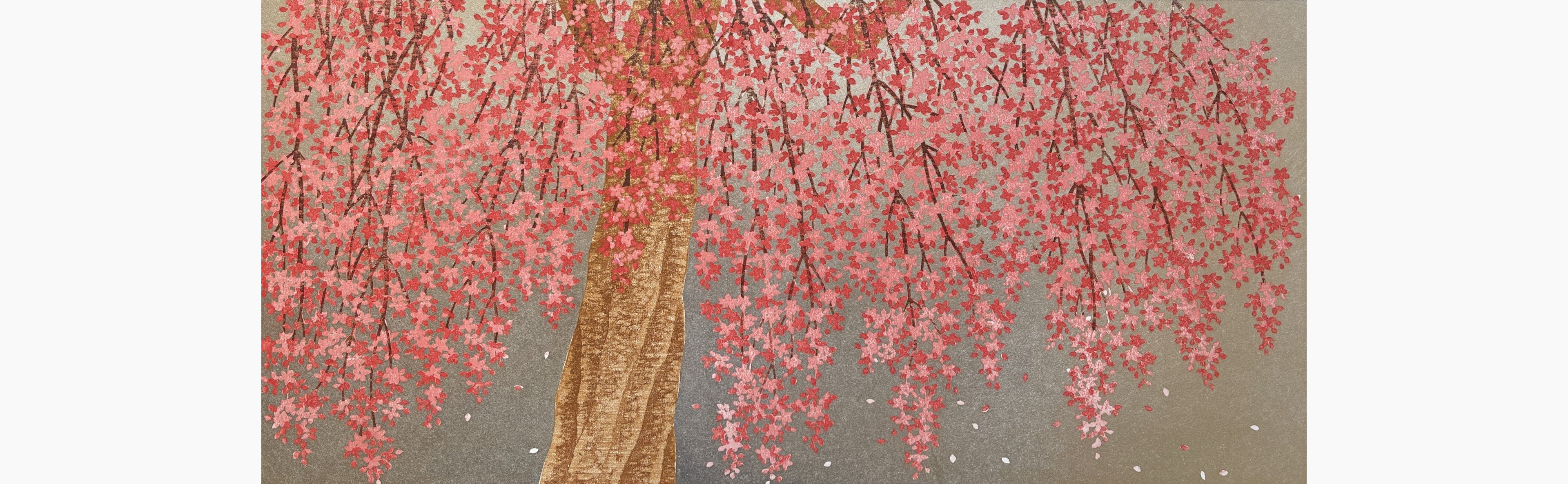 Original woodblock print - Hajime Namiki - Weeping Cherry 27