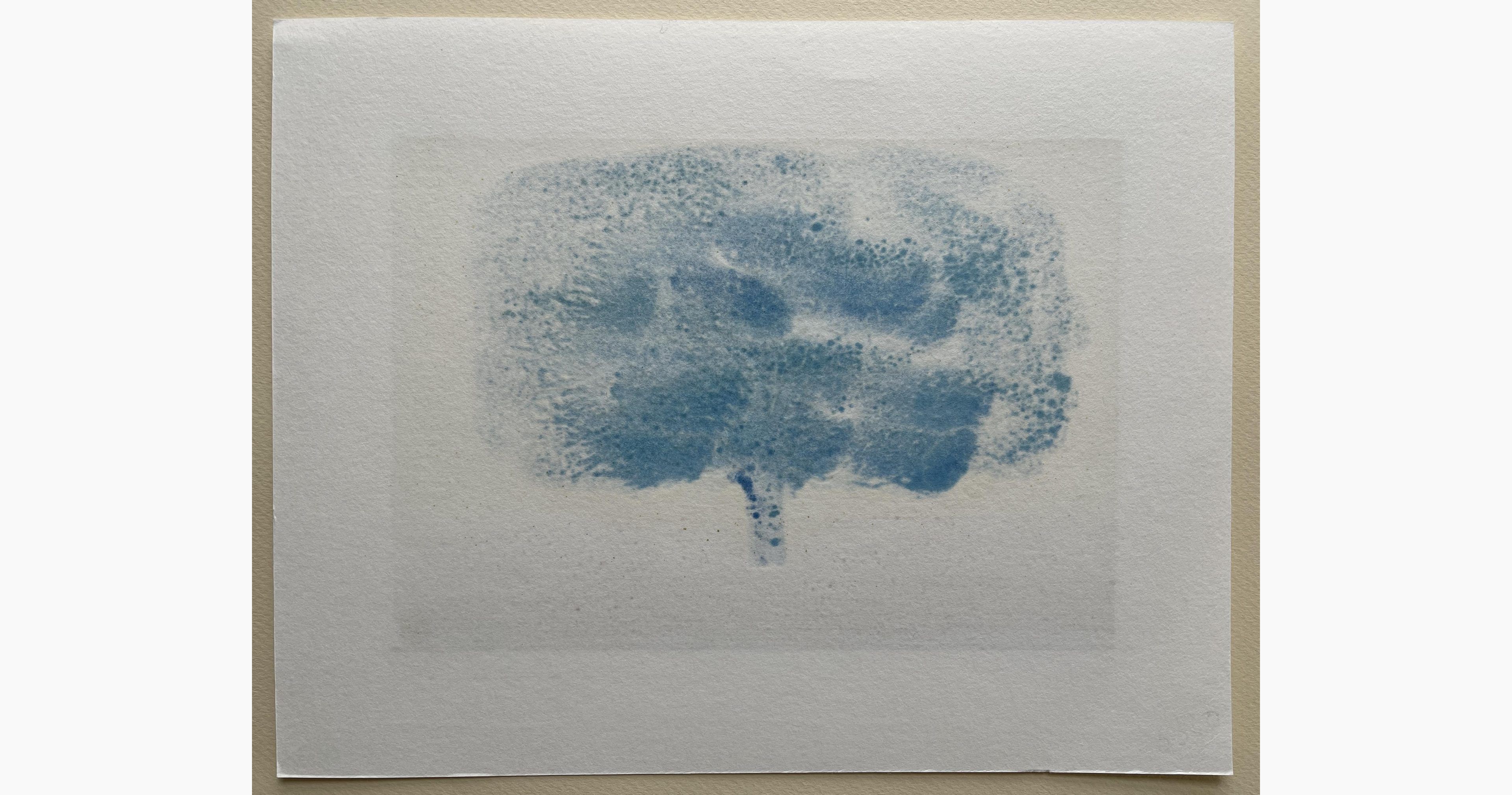Japanese print - Kunio Kaneko - Blue Blue Tree