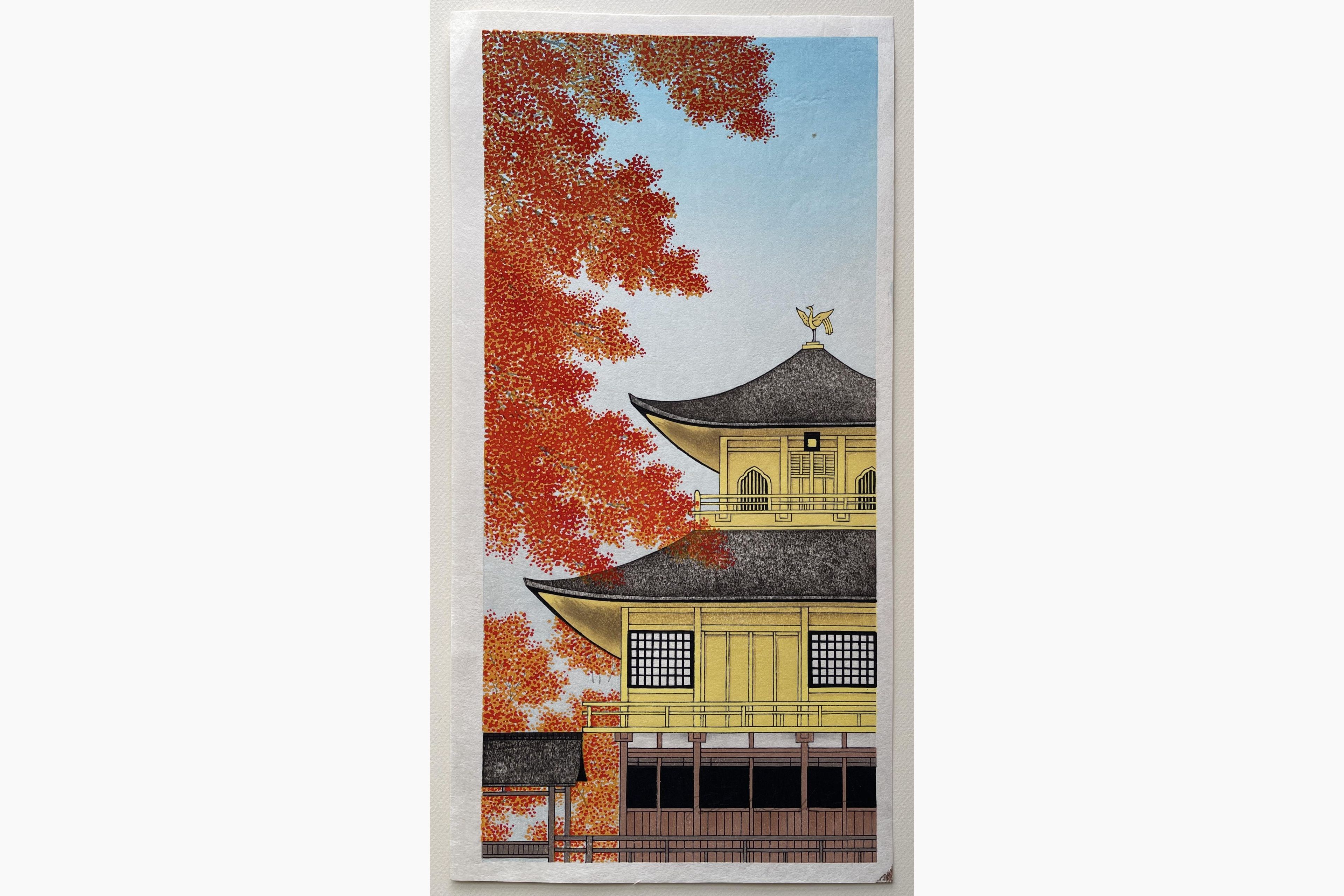 Japanese woodblock print - Teruhide Kato - Kinkaku-ji in Autumn
