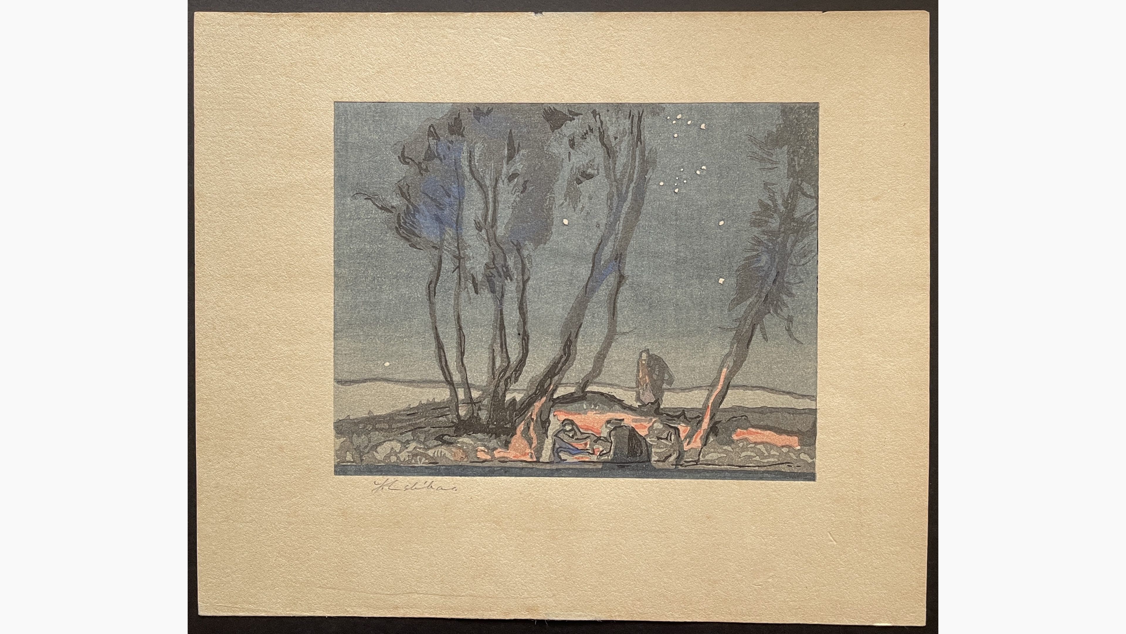 Japanese woodblock print - Yoshijiro Urushibara - Shepherd's Watch