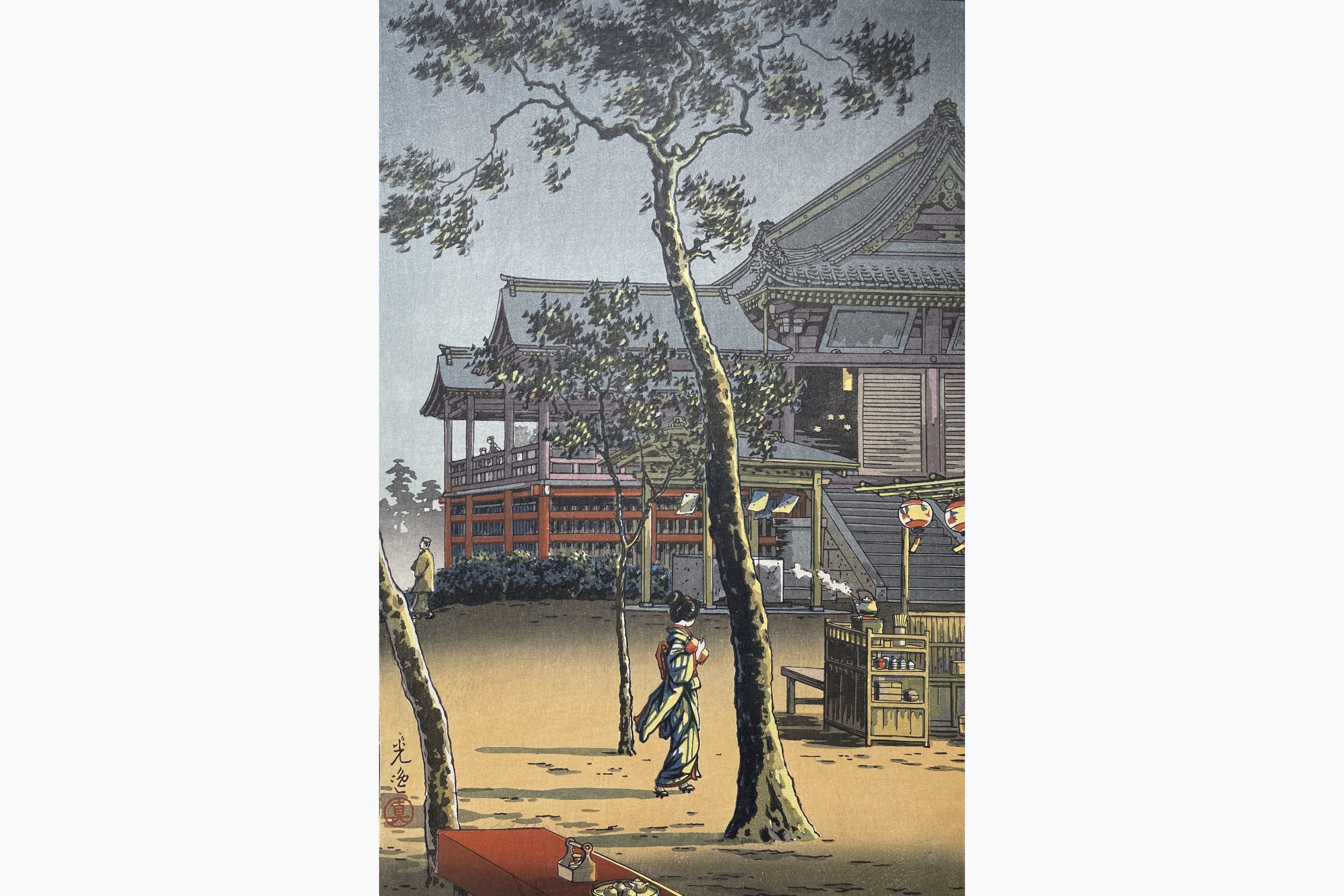 Original woodblock print - Tsuchiya Koitsu - Ueno Kiyomizudo Temple