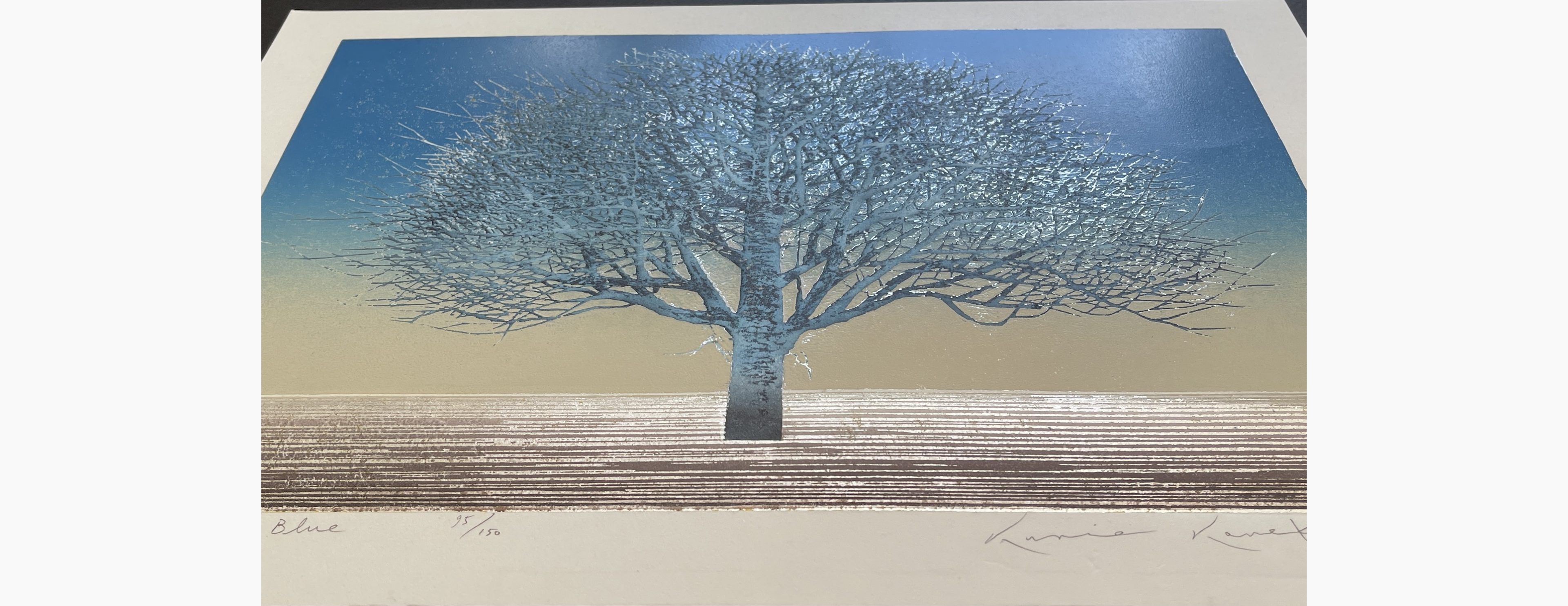 Japanese print - Kunio Kaneko - Blue and Blue