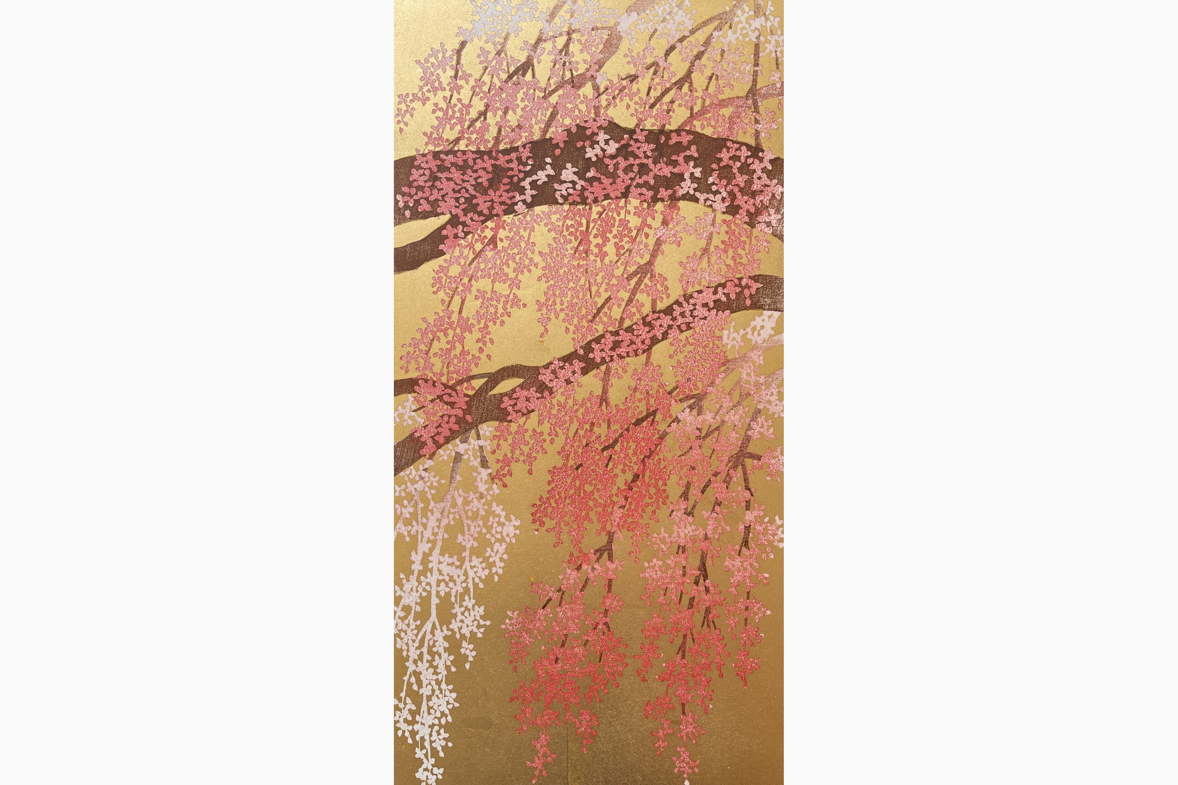 Original woodblock print - Hajime Namiki - Weeping Cherry 14