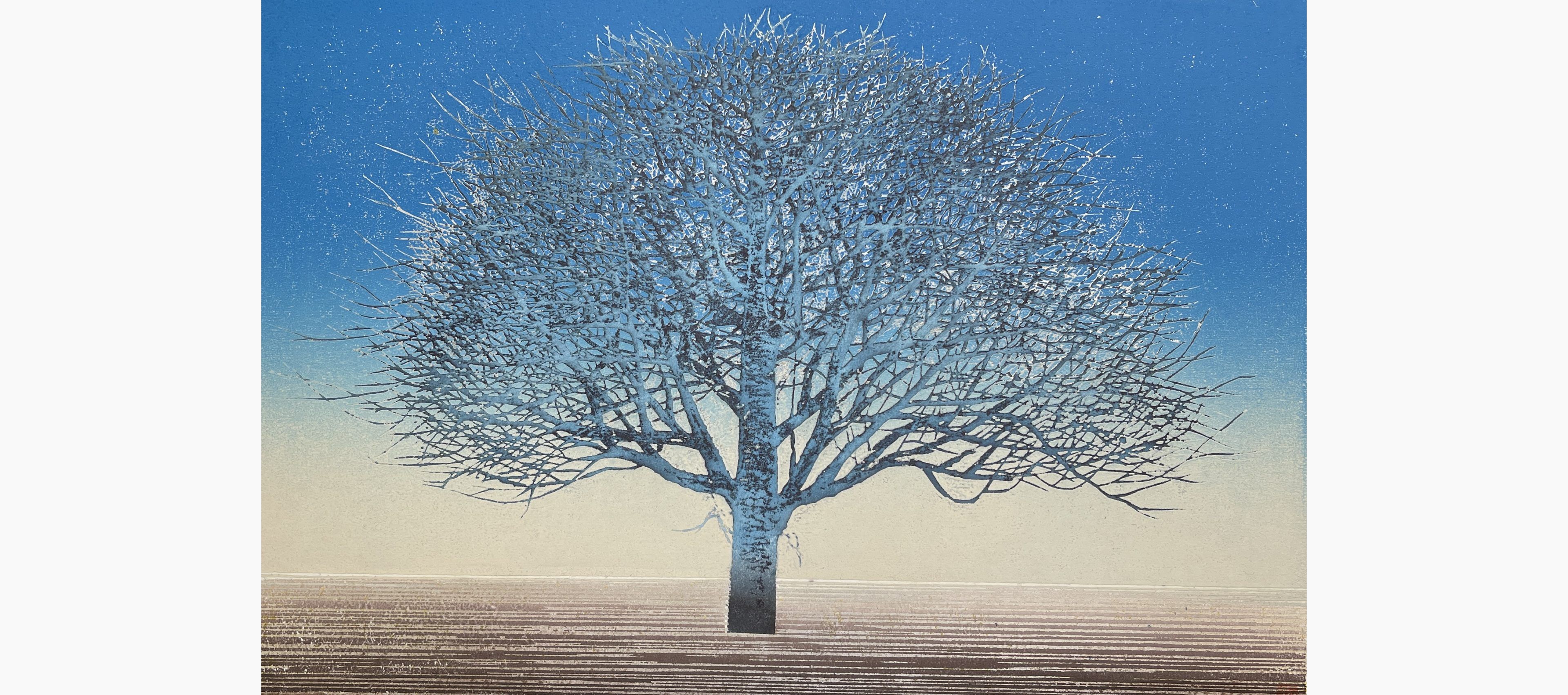 Original woodblock print - Kunio Kaneko - Blue and Blue