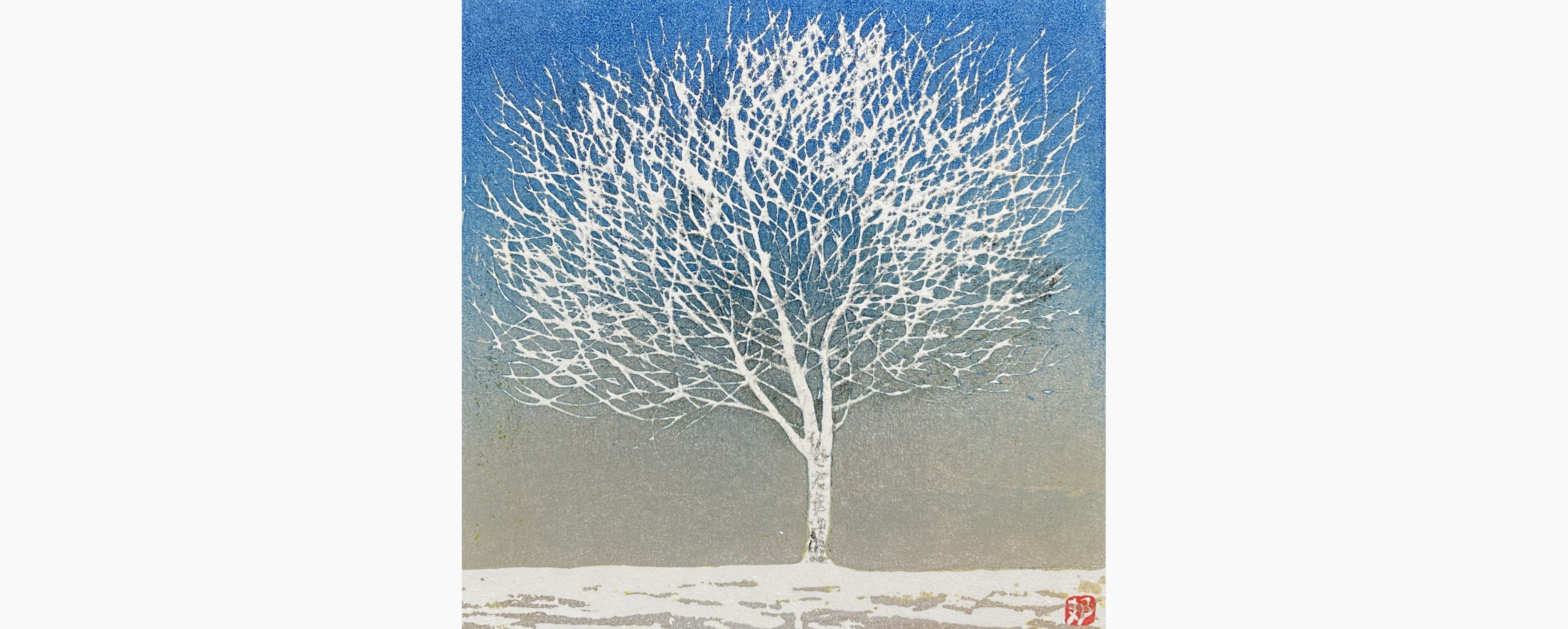 Original woodblock print - Kunio Kaneko - Tasting White