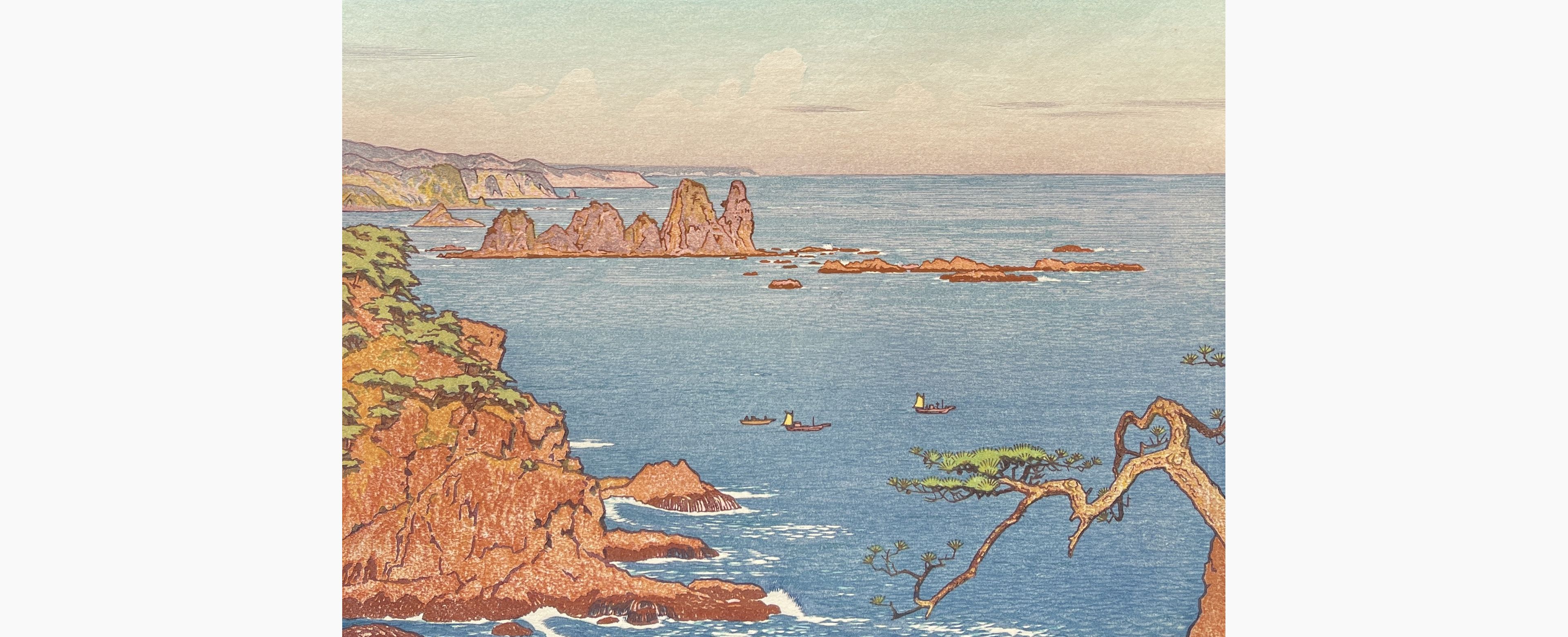 Original woodblock print - Toshi Yoshida - Irozaki, Afternoon