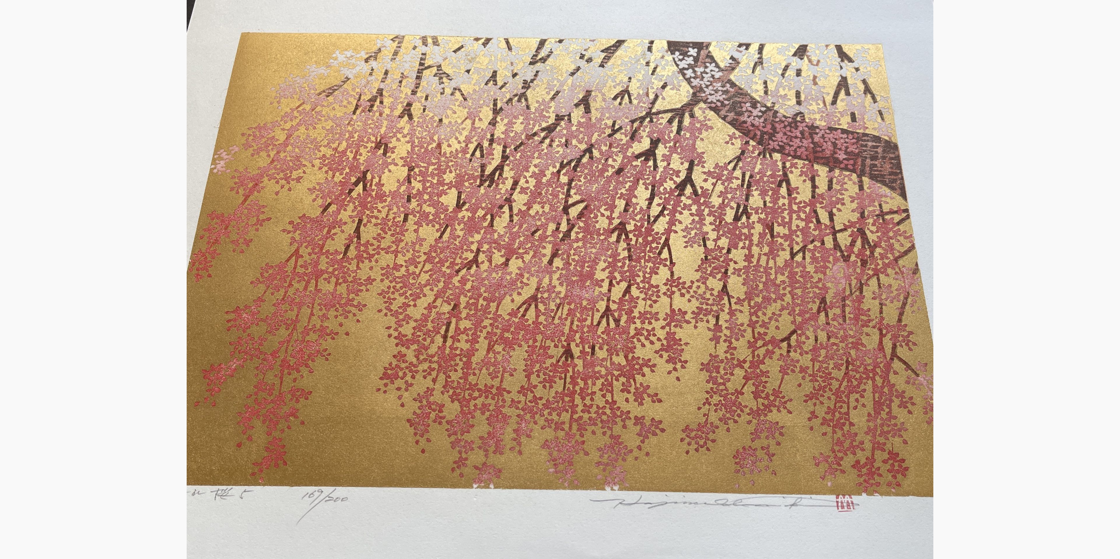 Japanese print - Hajime Namiki - Weeping Cherry 5