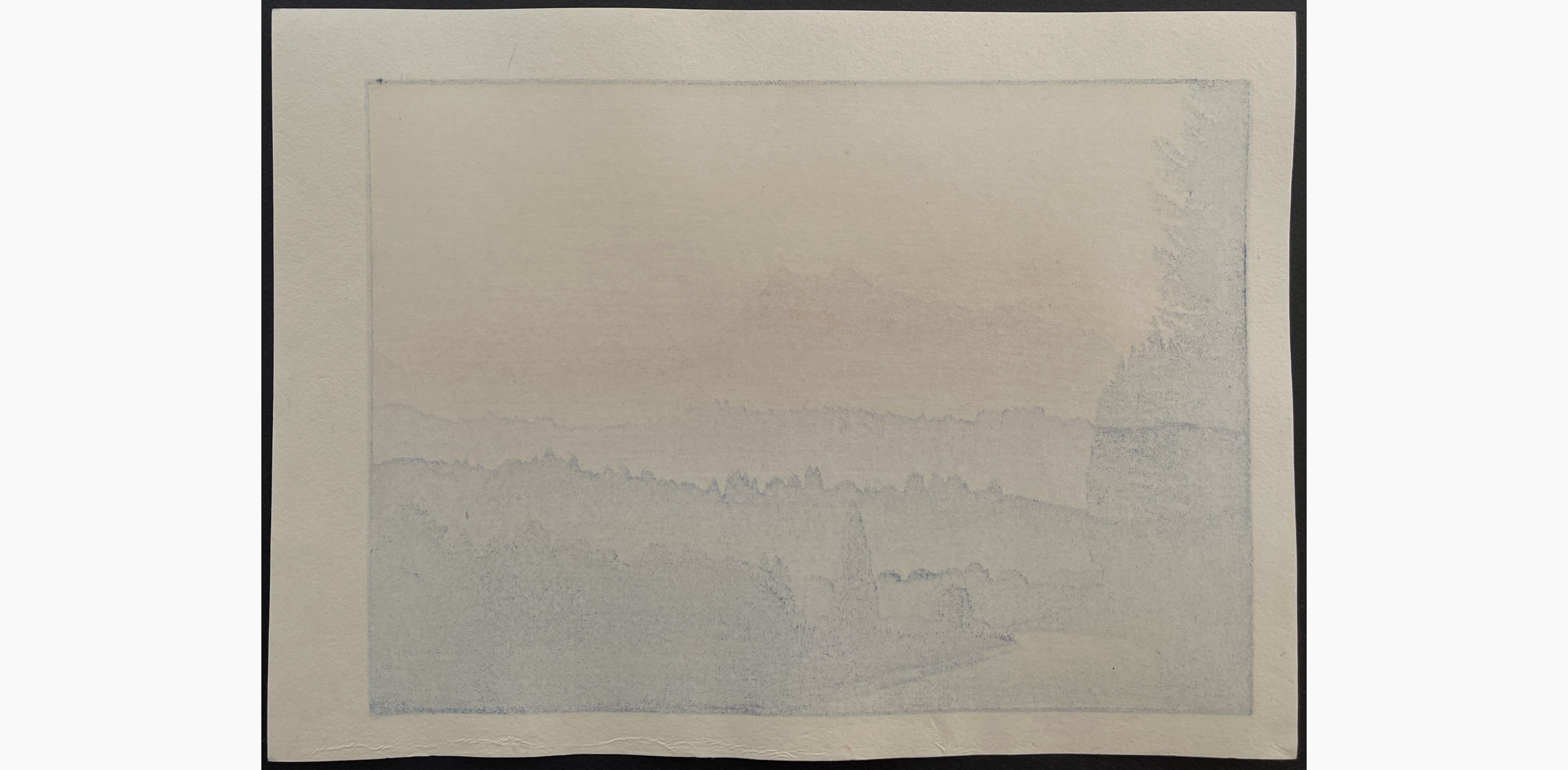 Japanese print - Tsukasa Yoshida - Sunset in Miasa