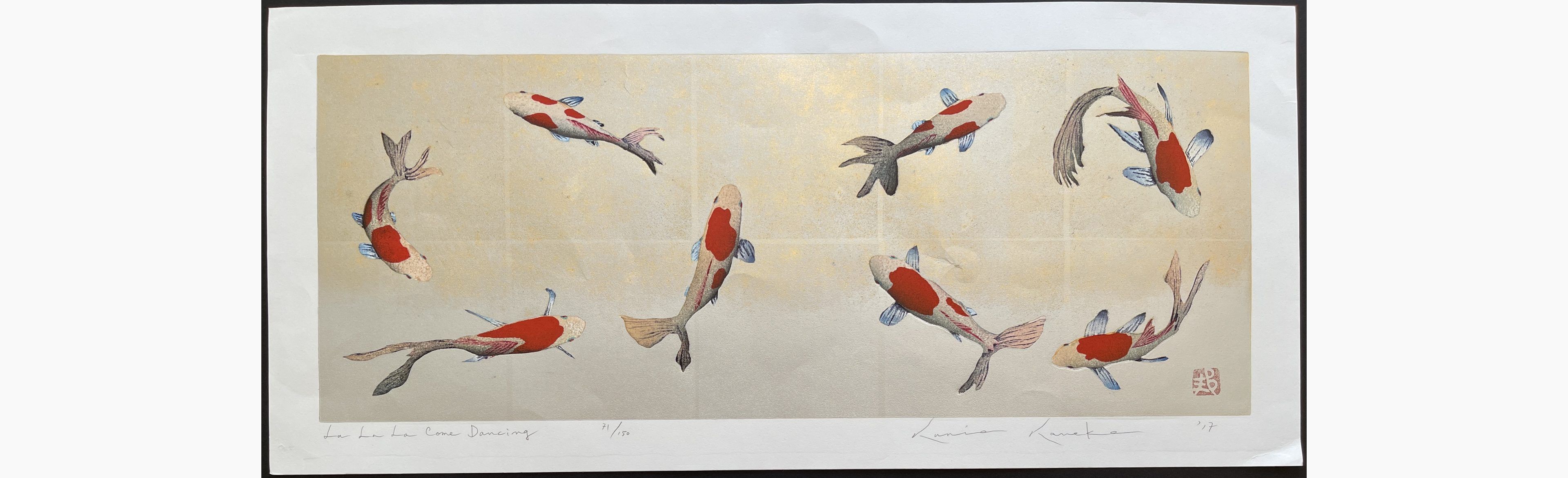 Japanese woodblock print - Kunio Kaneko - La La La Come Dancing