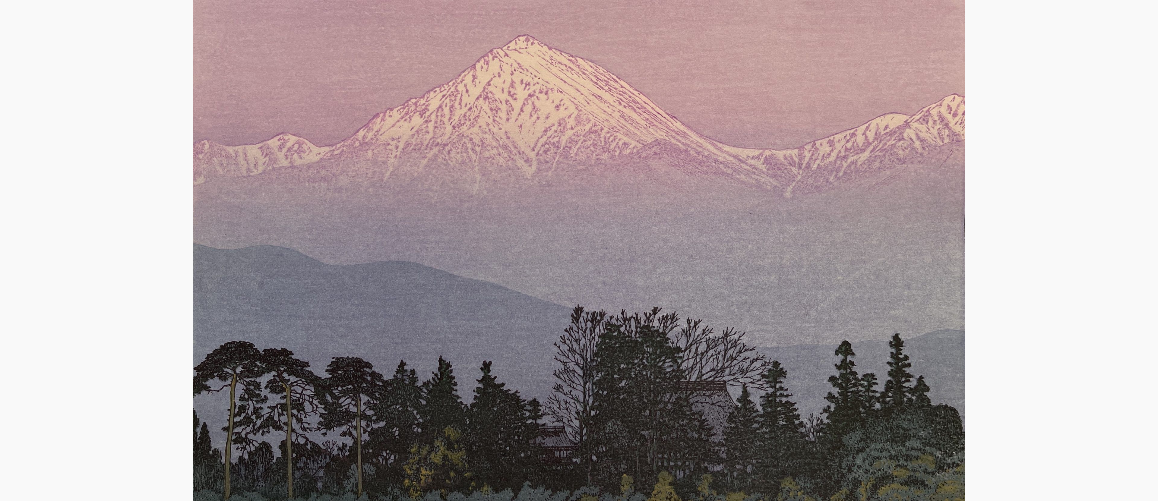 Original woodblock print - Toshi Yoshida - Azumino in Early Spring