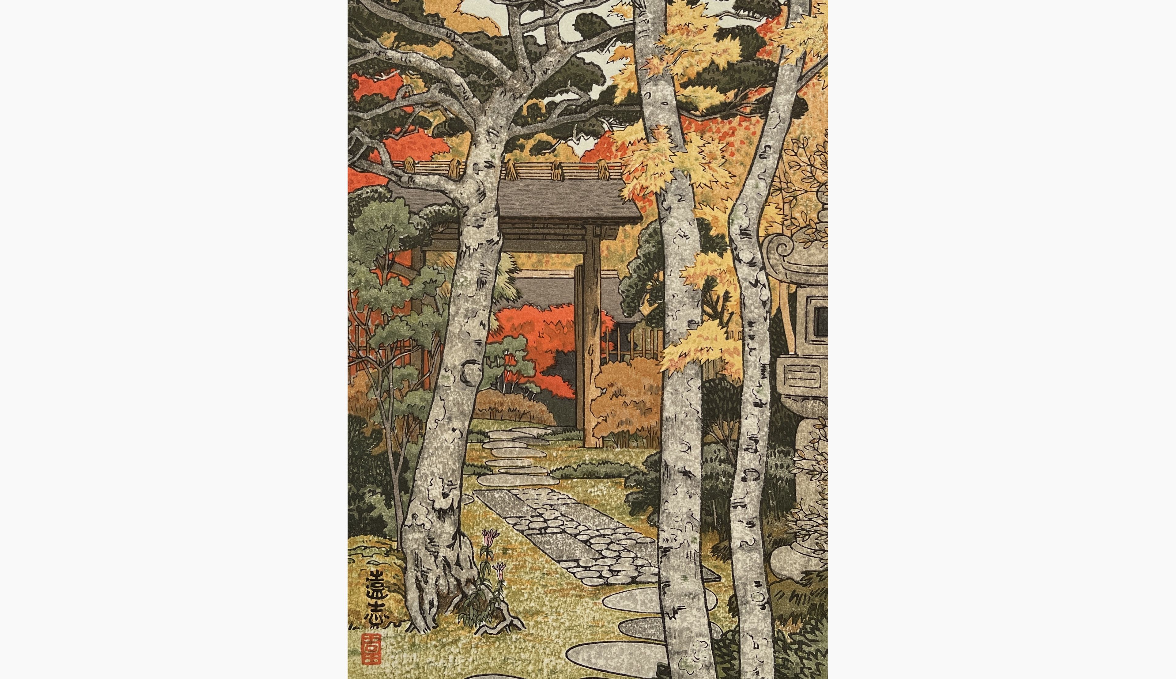 Original woodblock print - Toshi Yoshida - Sangetsu