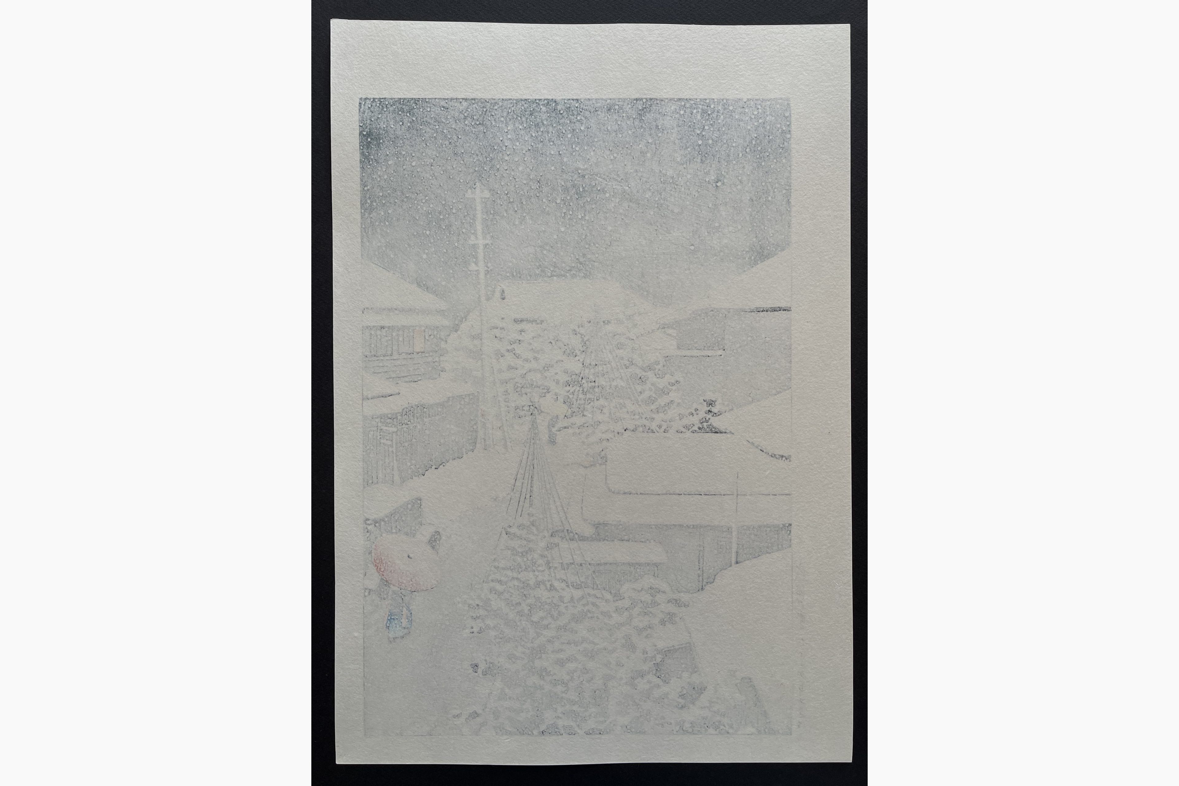 Japanese print - Kawase Hasui - Snow at Daichi