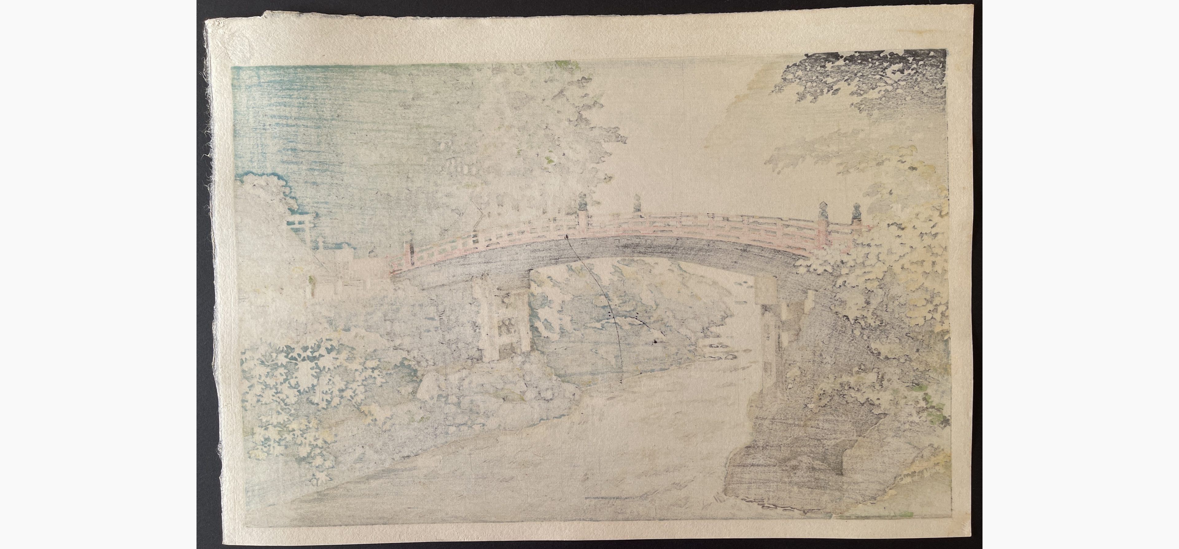 Japanese print - Tsuchiya Koitsu - Shinkyo Bridge at Nikko