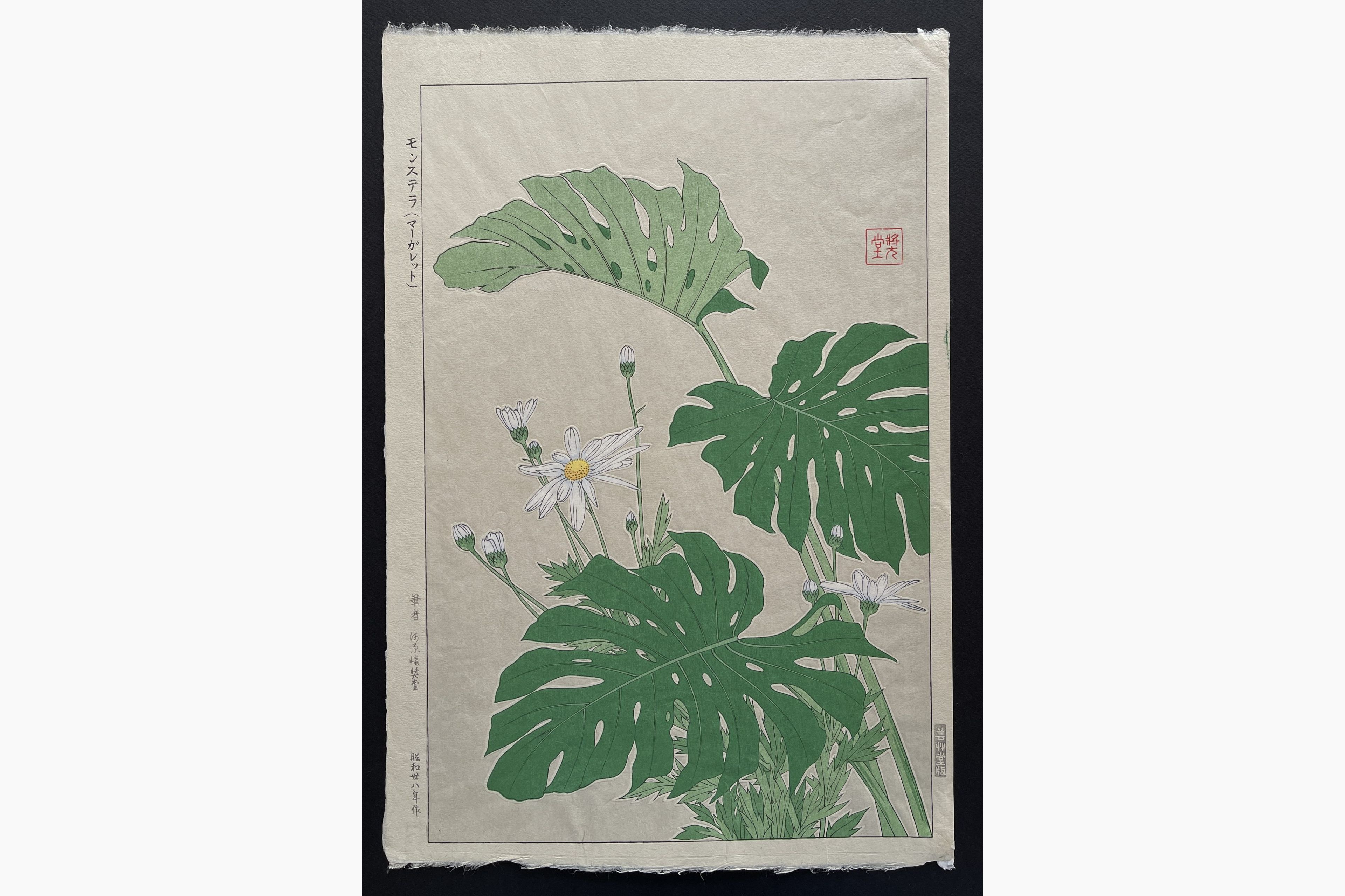 Japanese woodblock print - Kawarazaki Shodo - Monstera (Margaret)