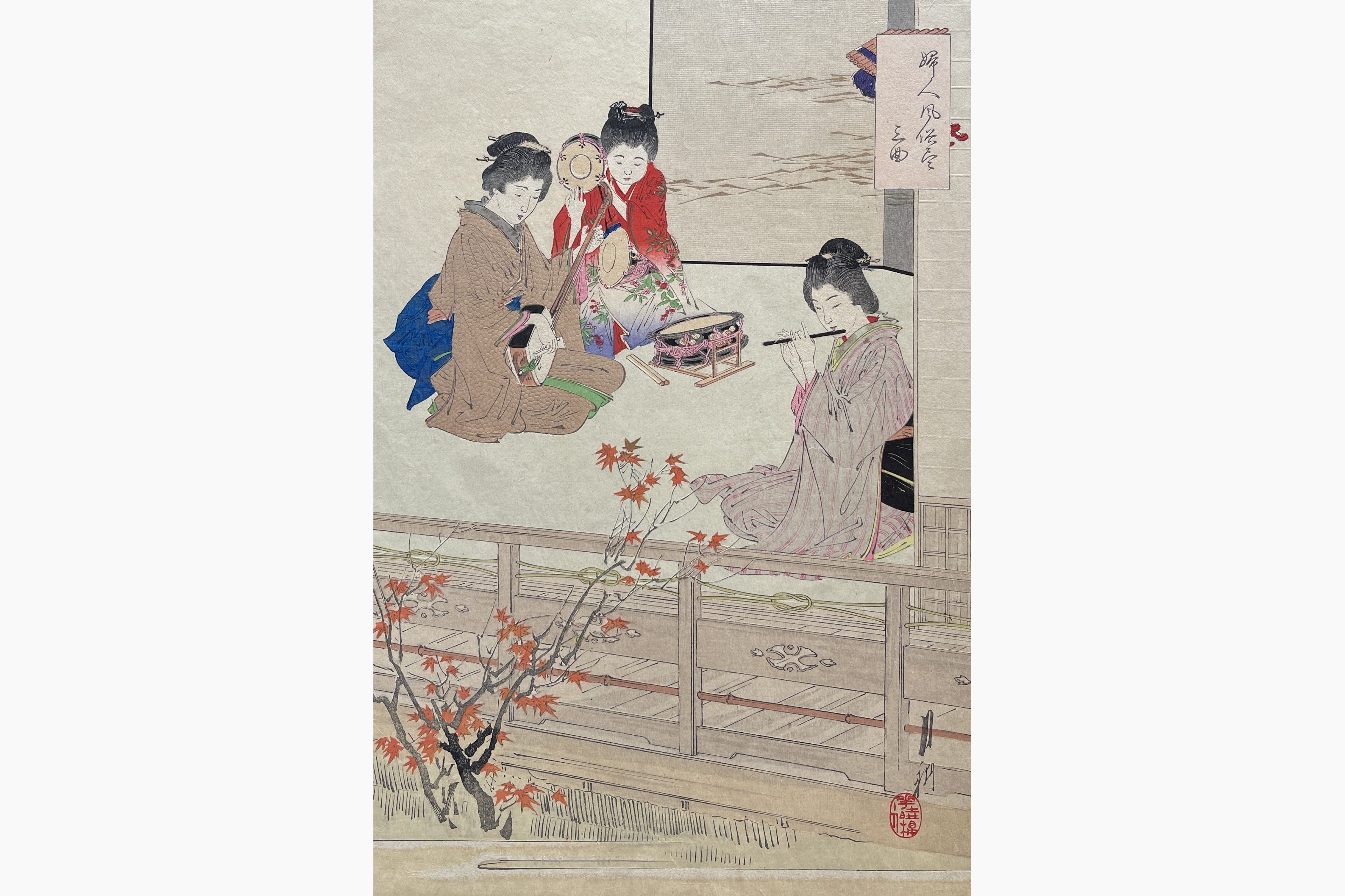 Original woodblock print - Gekko Ogata - Ensemble