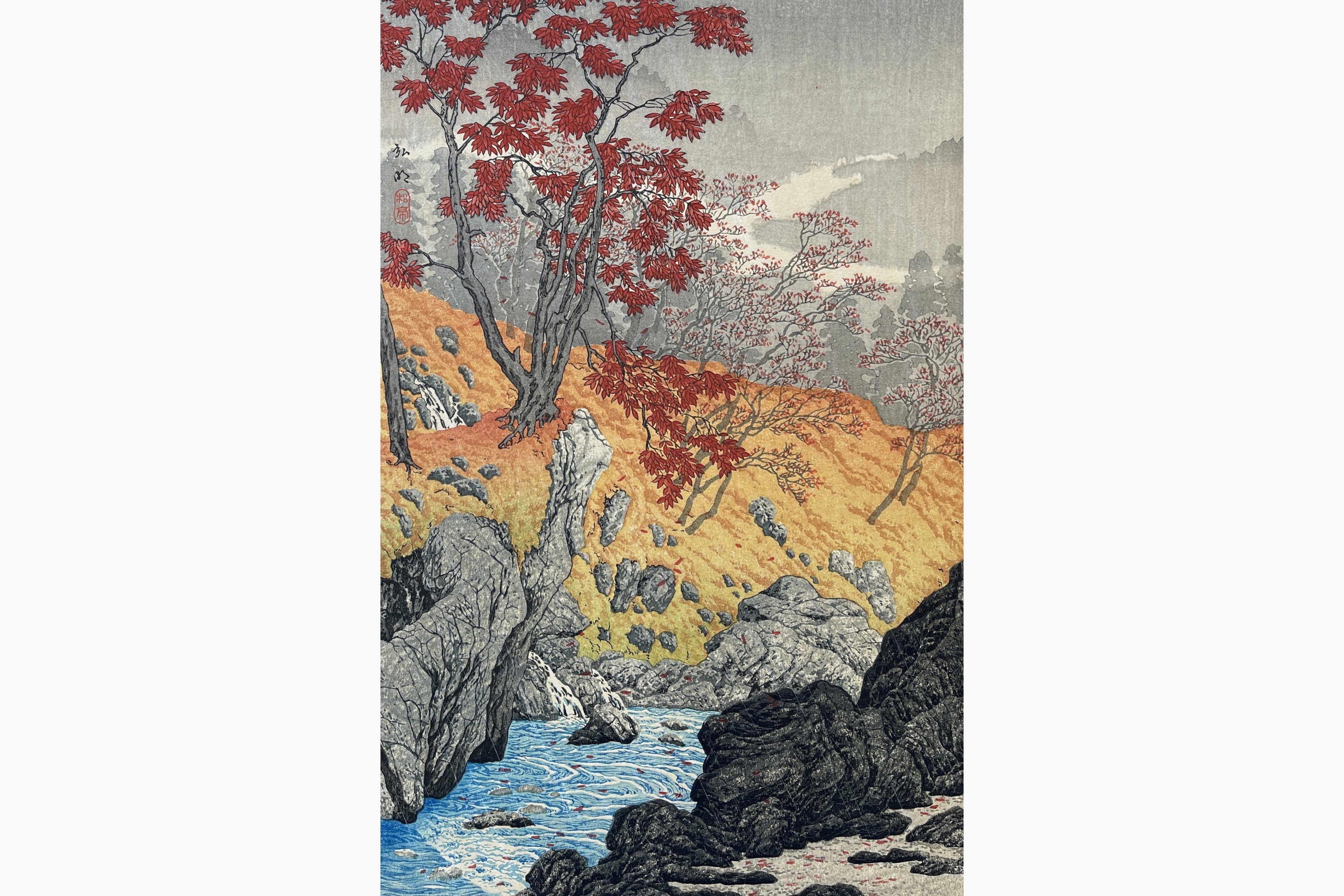 Original woodblock print - Takahashi Shotei - Gamman-ga-Fuchi, in Nikko