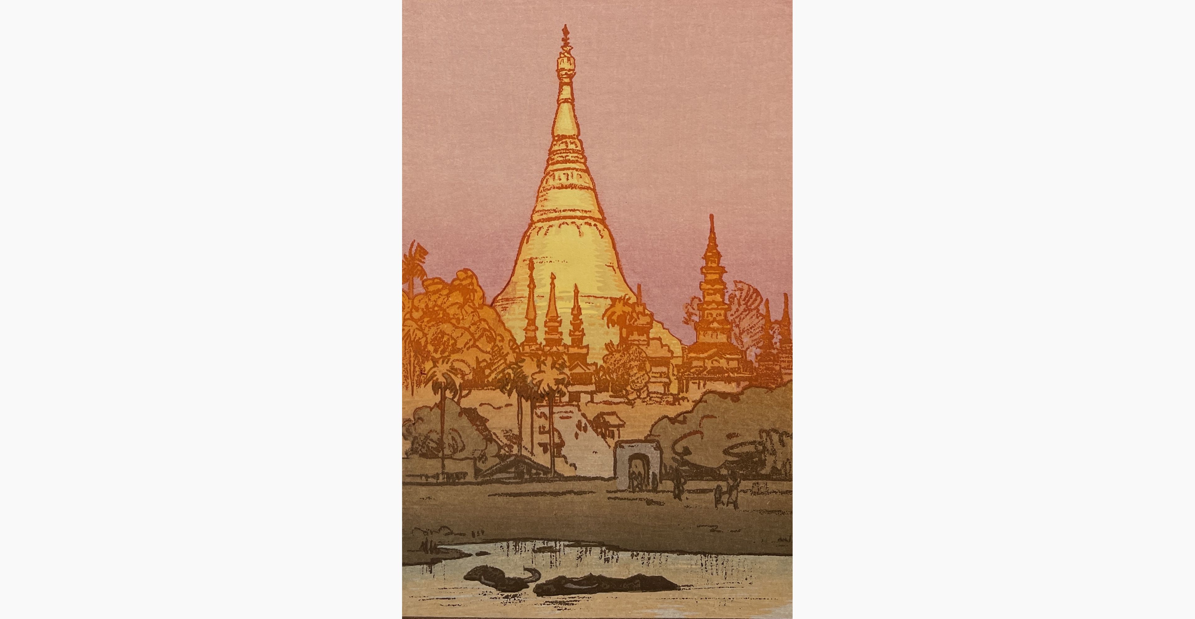 Original woodblock print - Toshi Yoshida - Rangoon