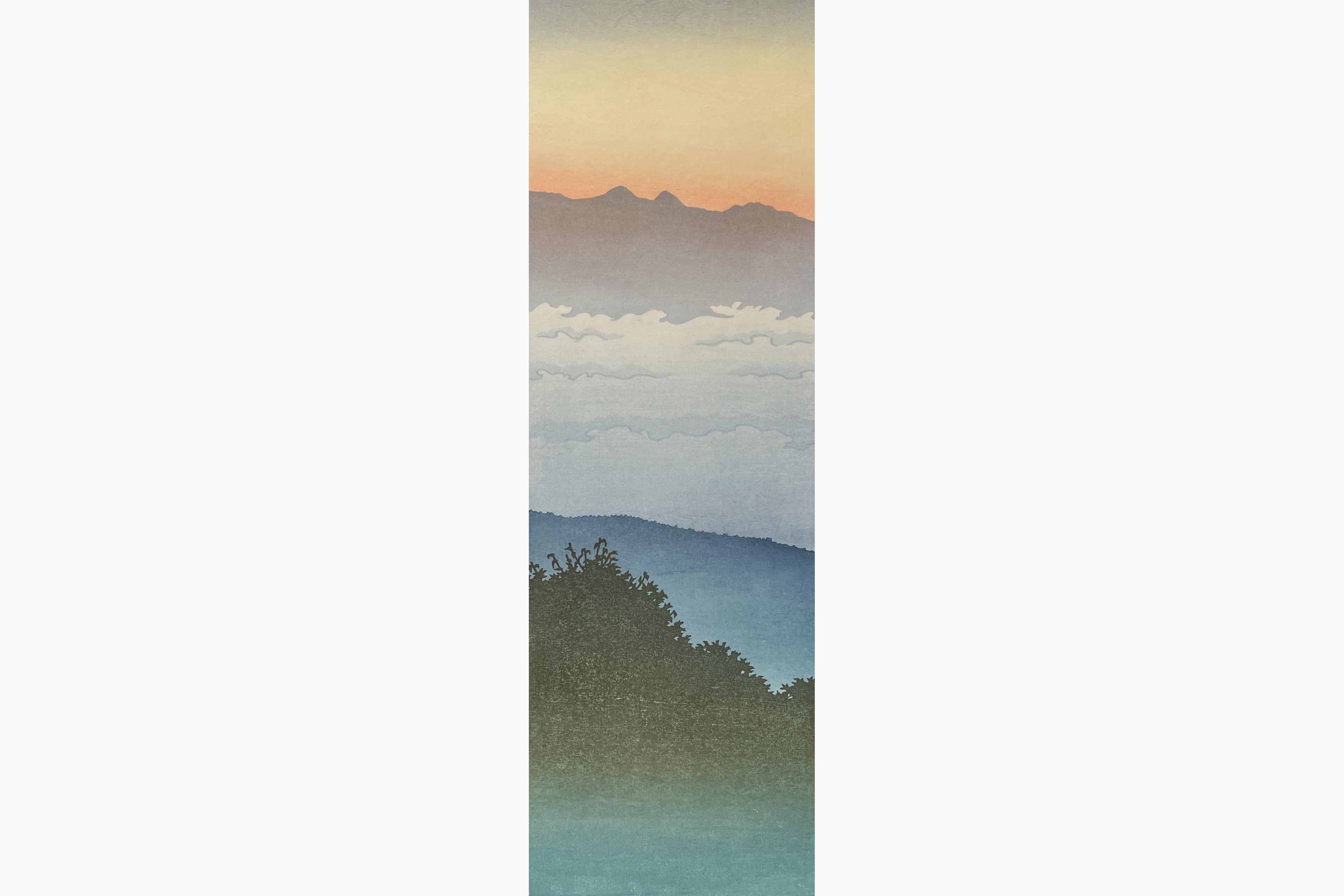 Original woodblock print - Tsukasa Yoshida - Yatsugatake