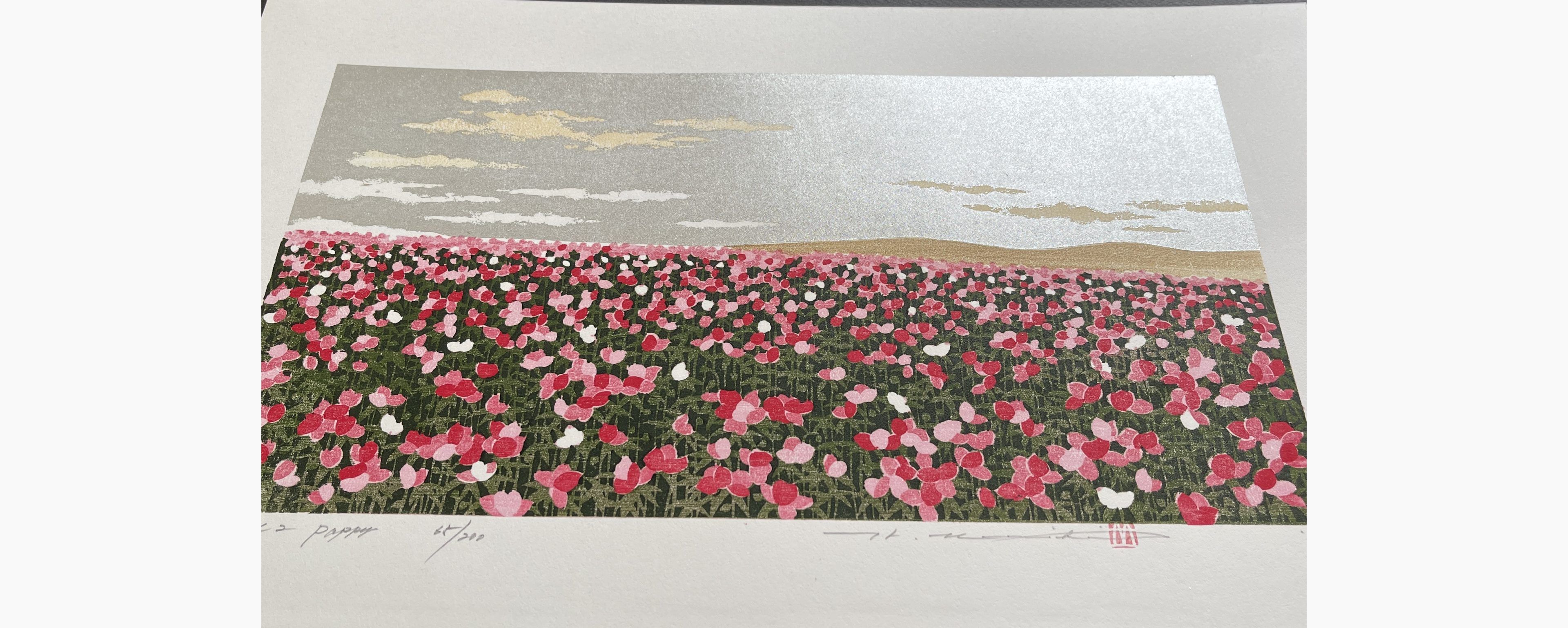 Japanese print - Hajime Namiki - Hill-2 Poppy