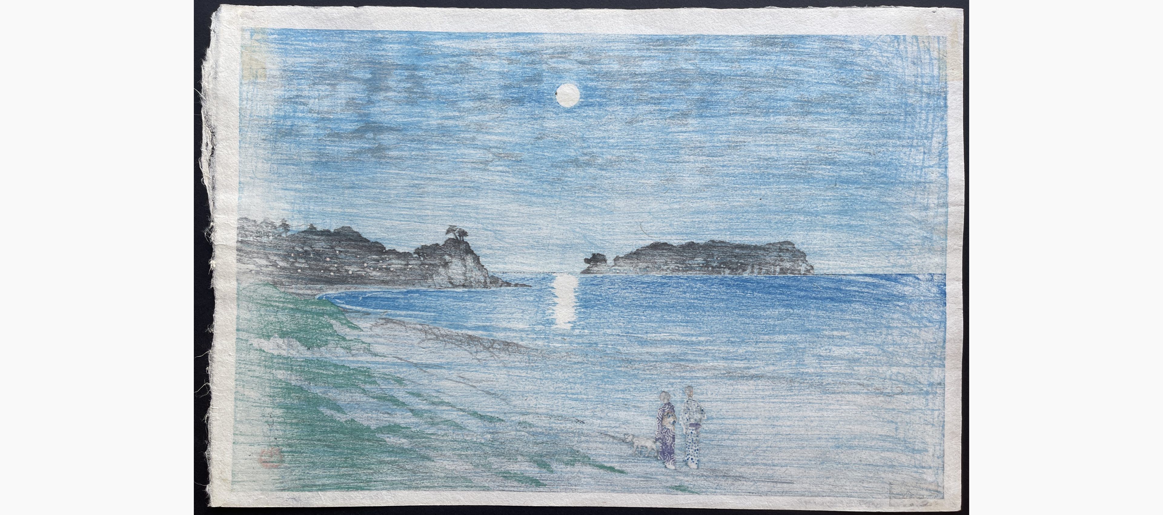 Japanese print - Kawase Hasui - Shichiri Beach