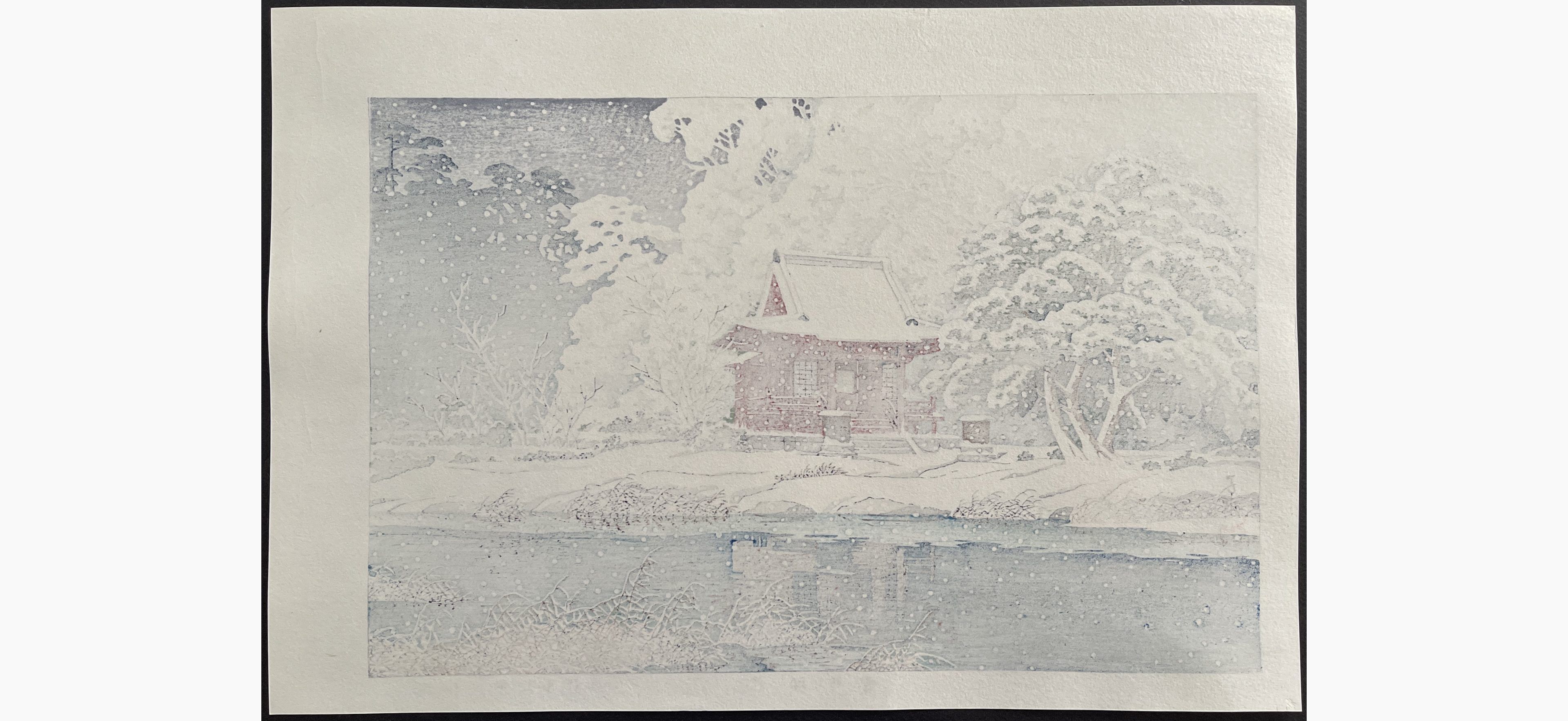 Snow at Inokashira Benten Shrine Precint - Kawase Hasui
