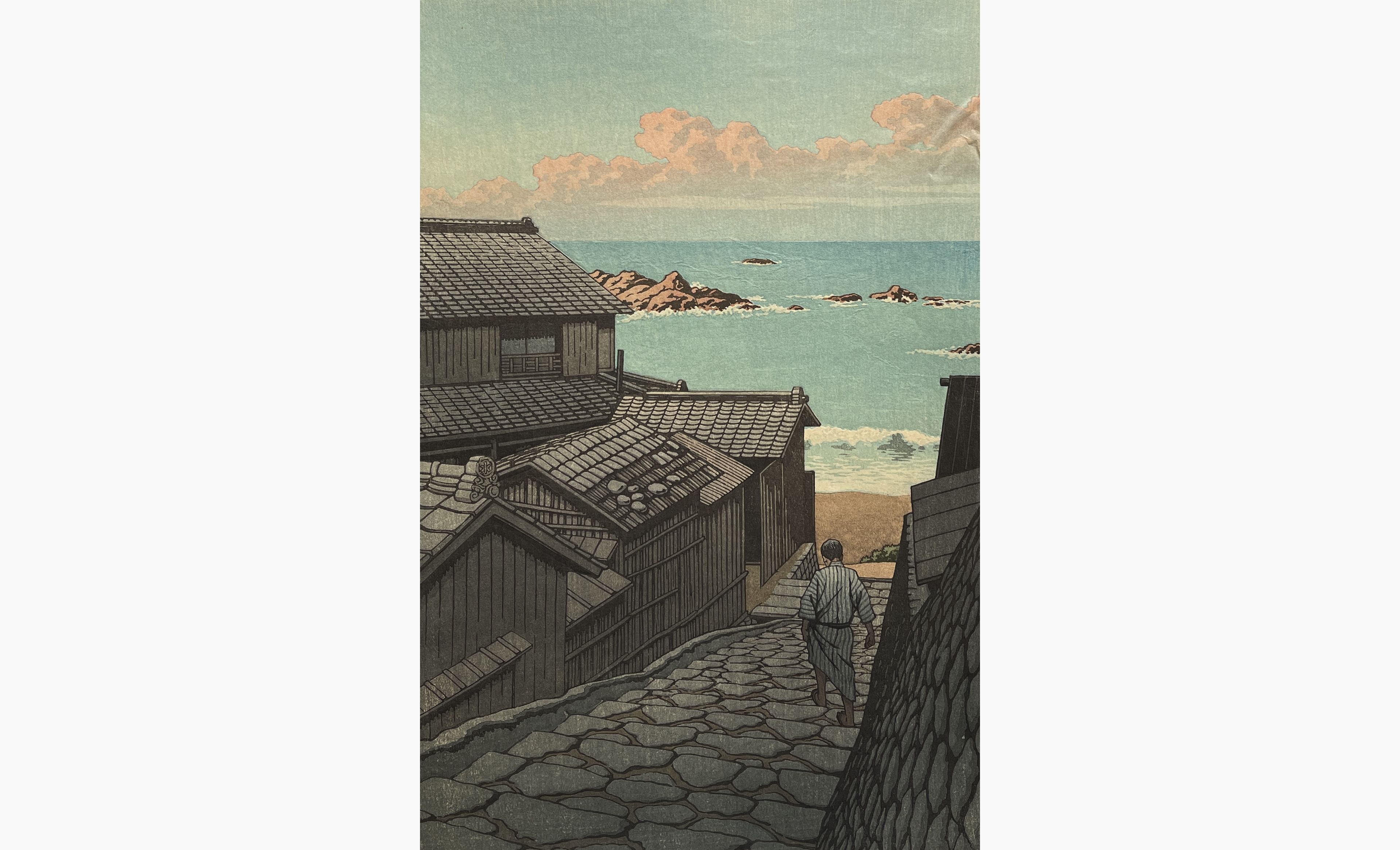 Original woodblock print - Kawase Hasui - Namikiri in Shima