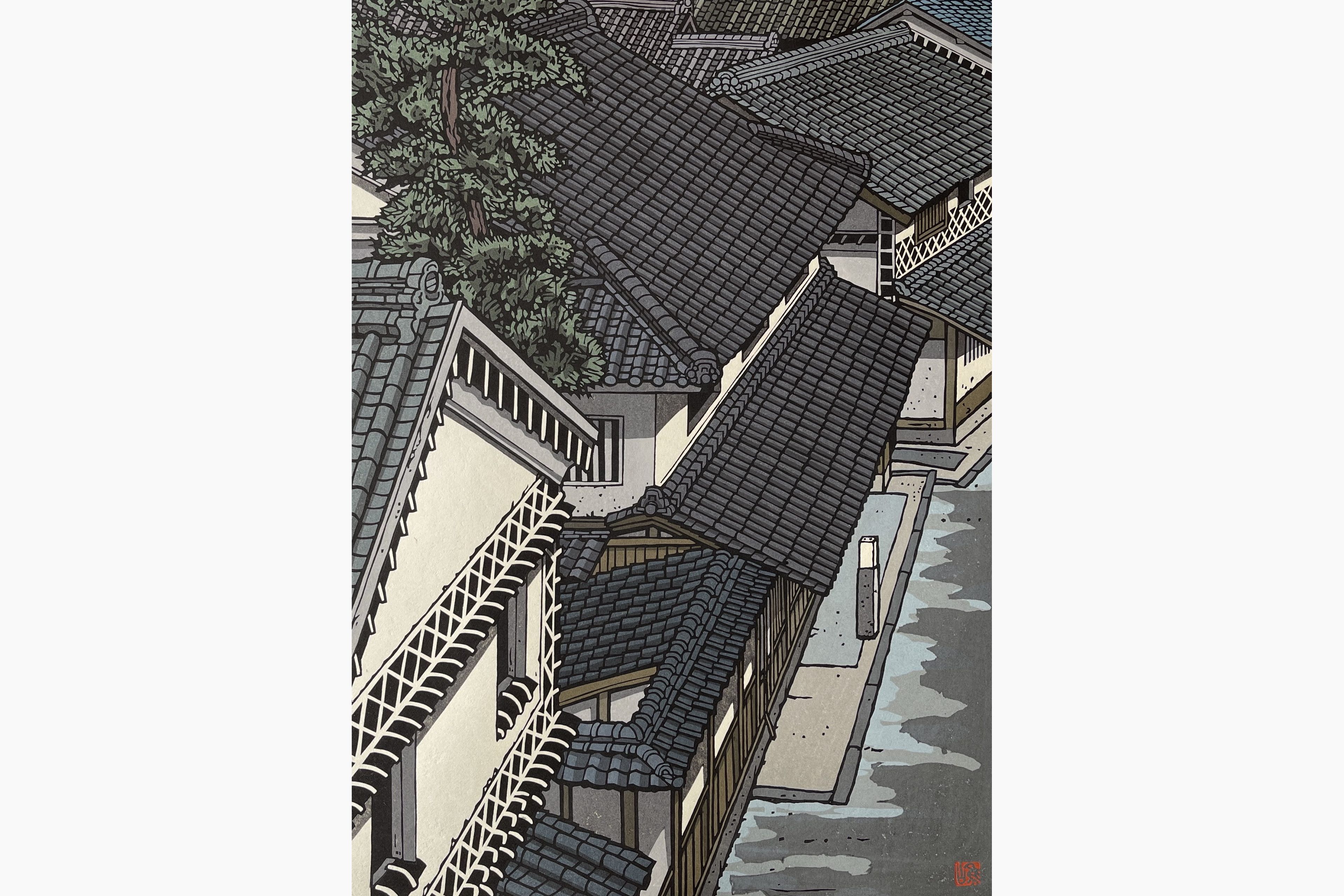 Original woodblock print - Nishijima Katsuyuki - A Cool Day