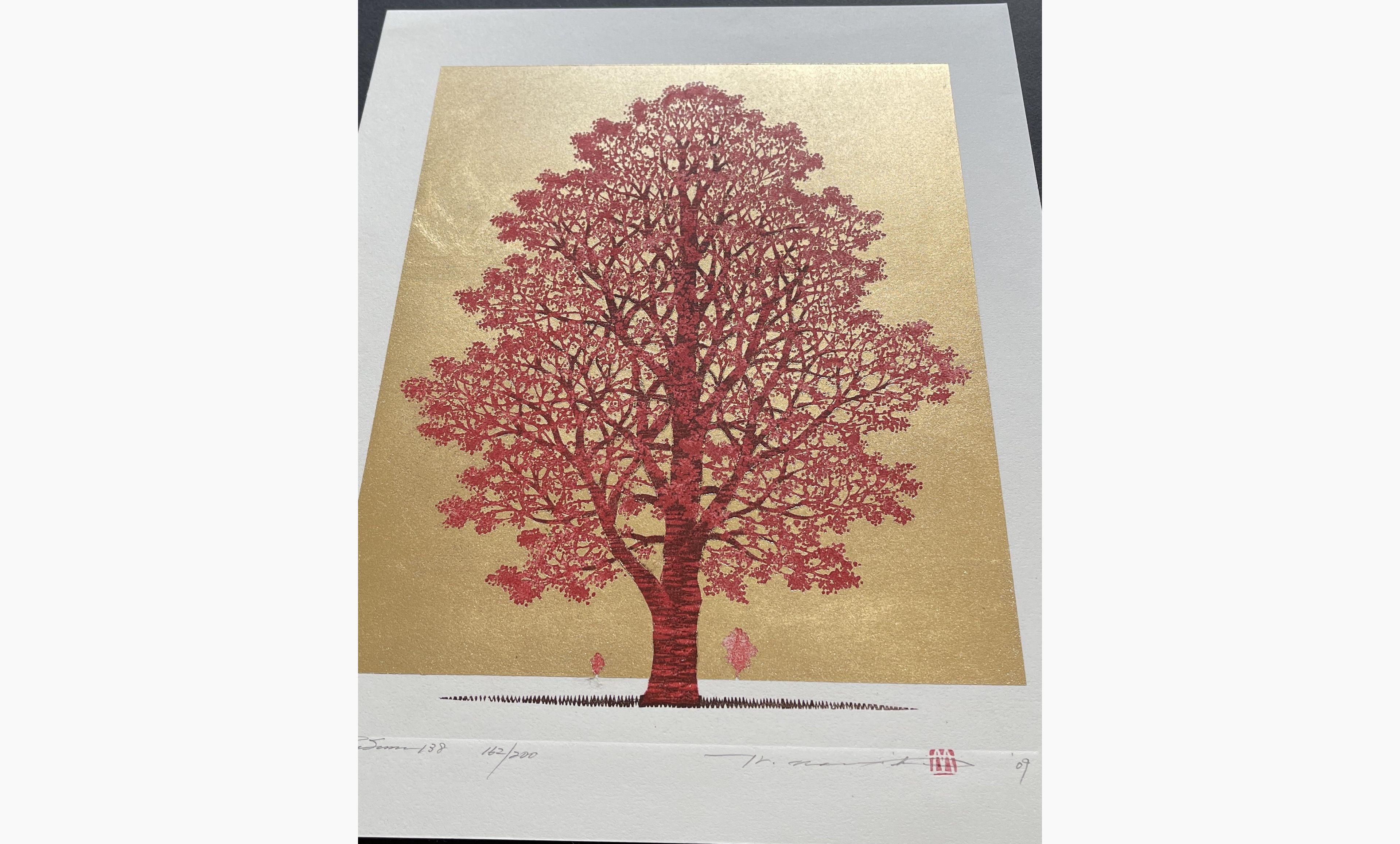 Japanese print - Hajime Namiki - Tree scene 138