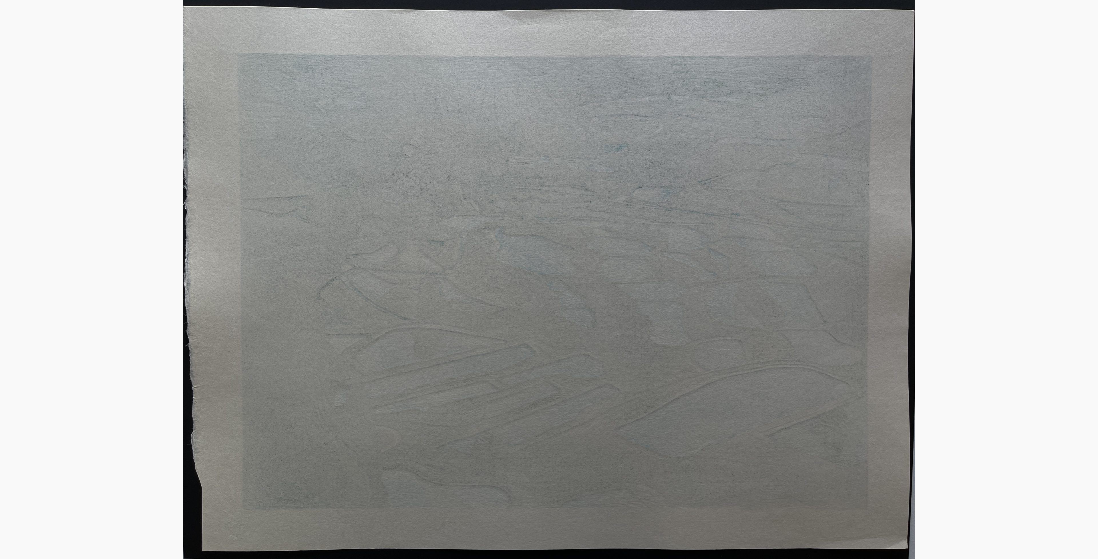 Japanese print - Koichi Maeda - Rice Terraces in Hoshitoge (Niigata, Tokamachi)