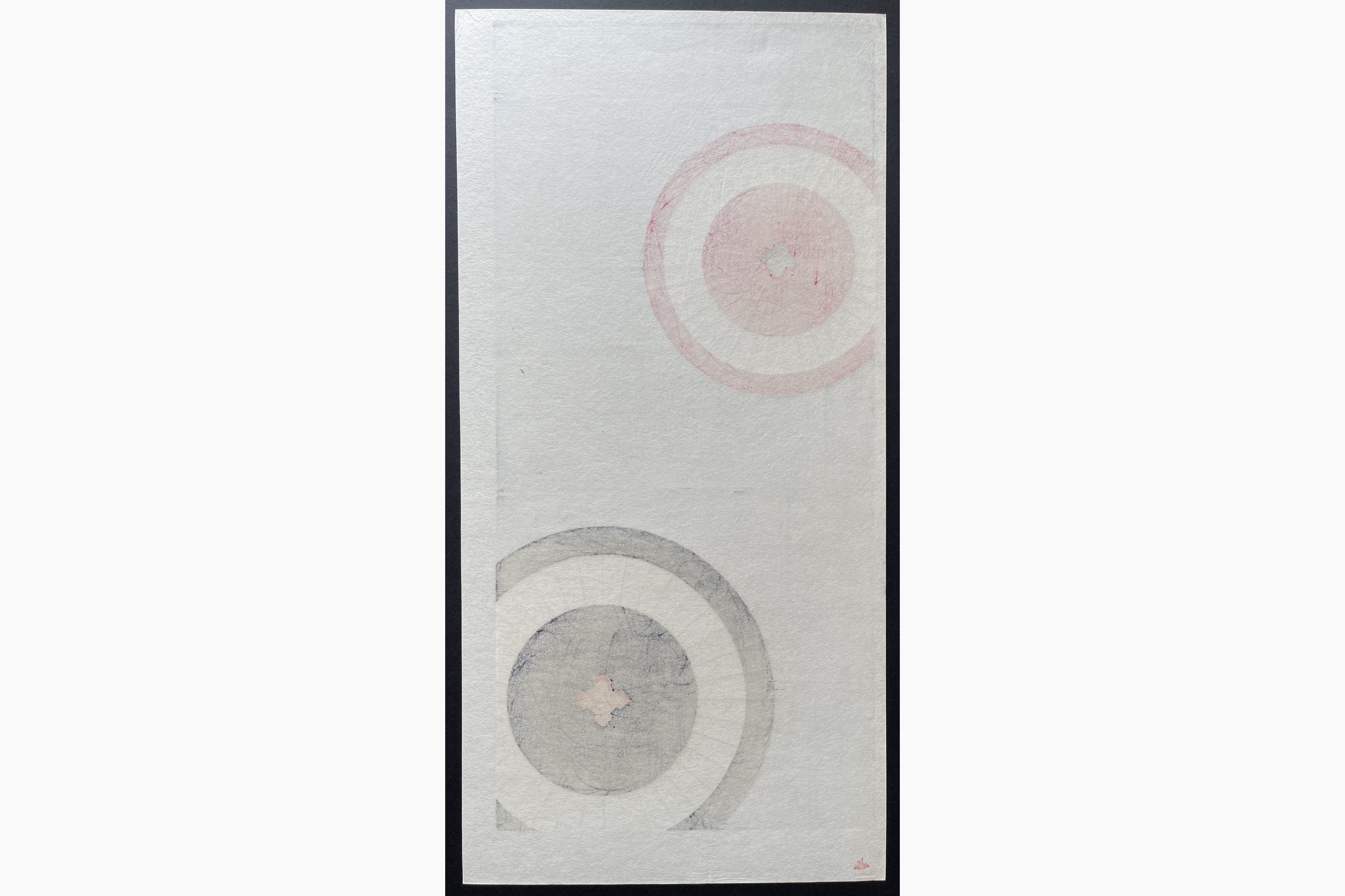 Japanese print - Teruhide Kato - Crossing Umbrellas